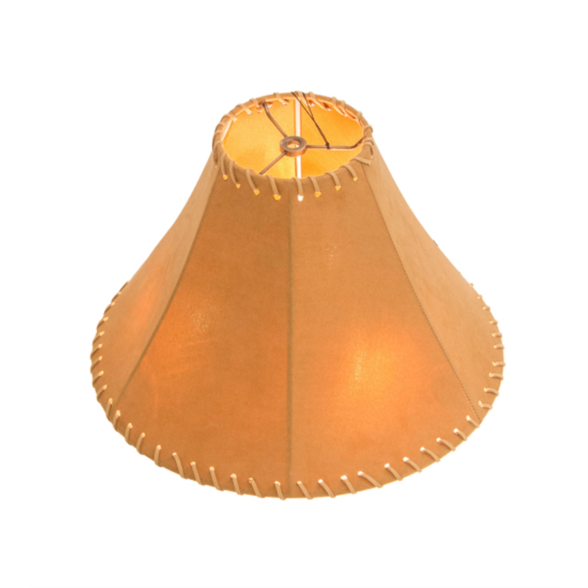 14' Wide Faux Leather Tan Hexagon Shade