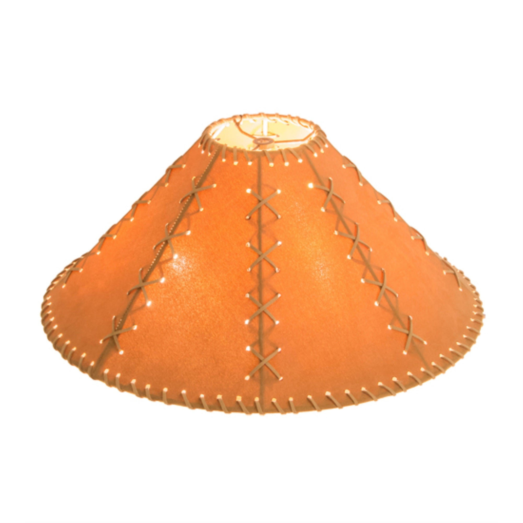 18 Wide Faux Leather Tan Hexagon Shade