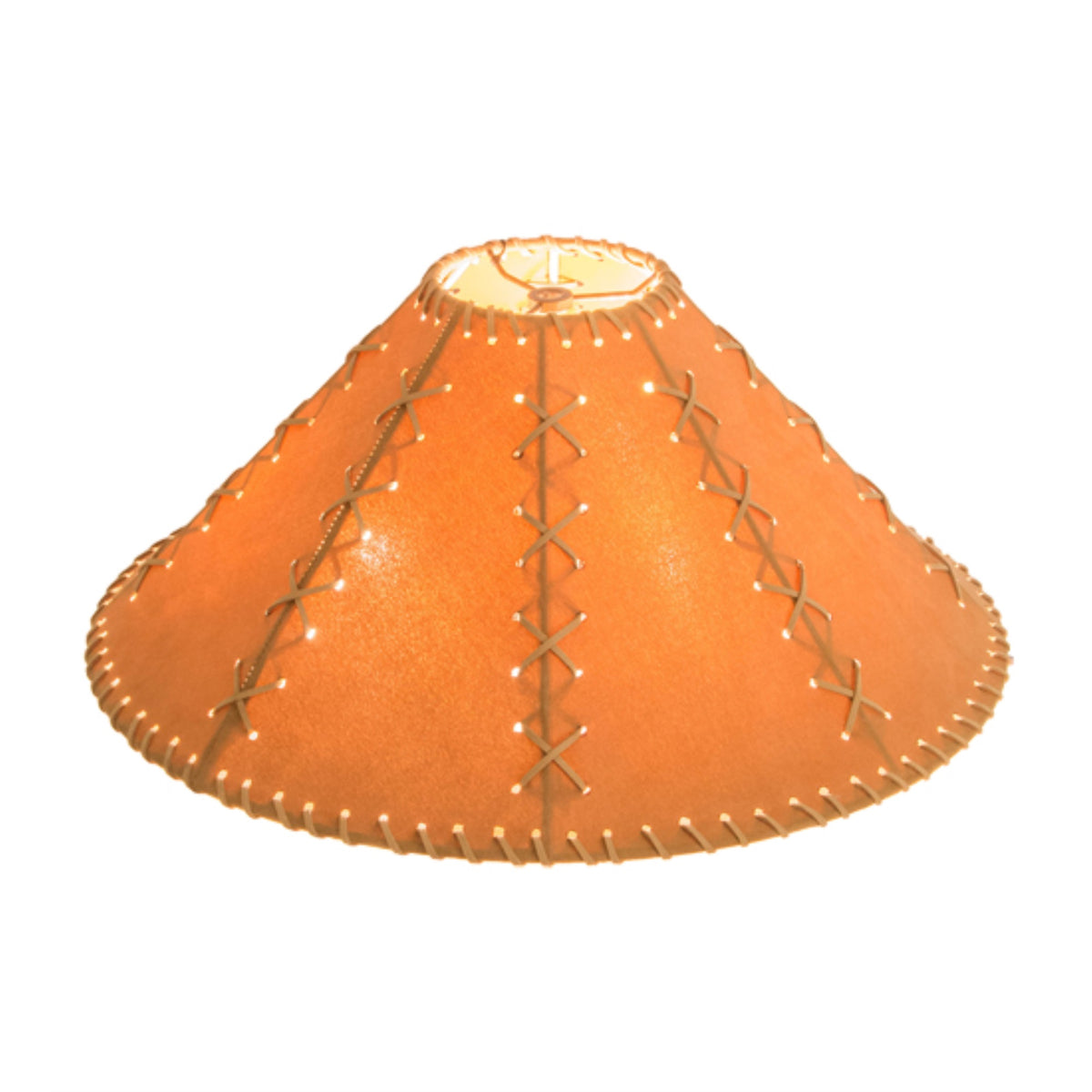 18 Wide Faux Leather Tan Hexagon Shade