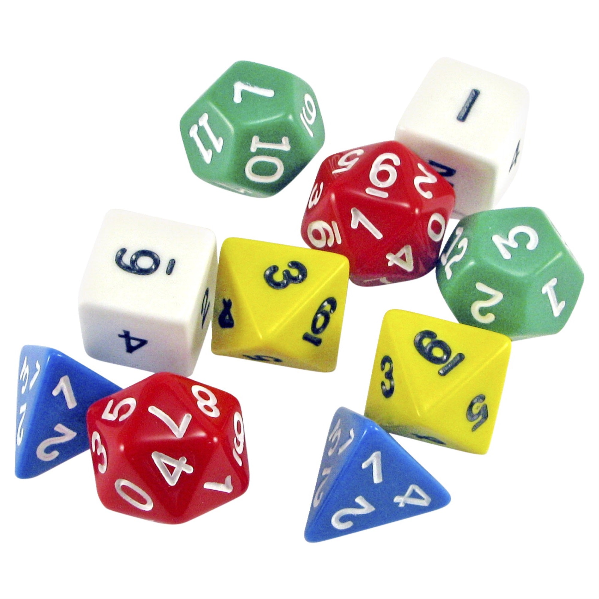 School Specialty Polyhedra Dice, Assorted Shapes &Amp; Colors, Set Of 10