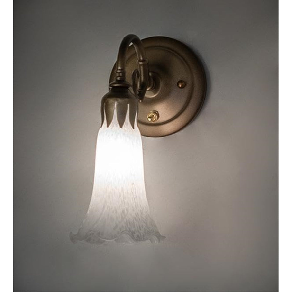 4.5' Wide White Tiffany Pond Lily Wall Sconce