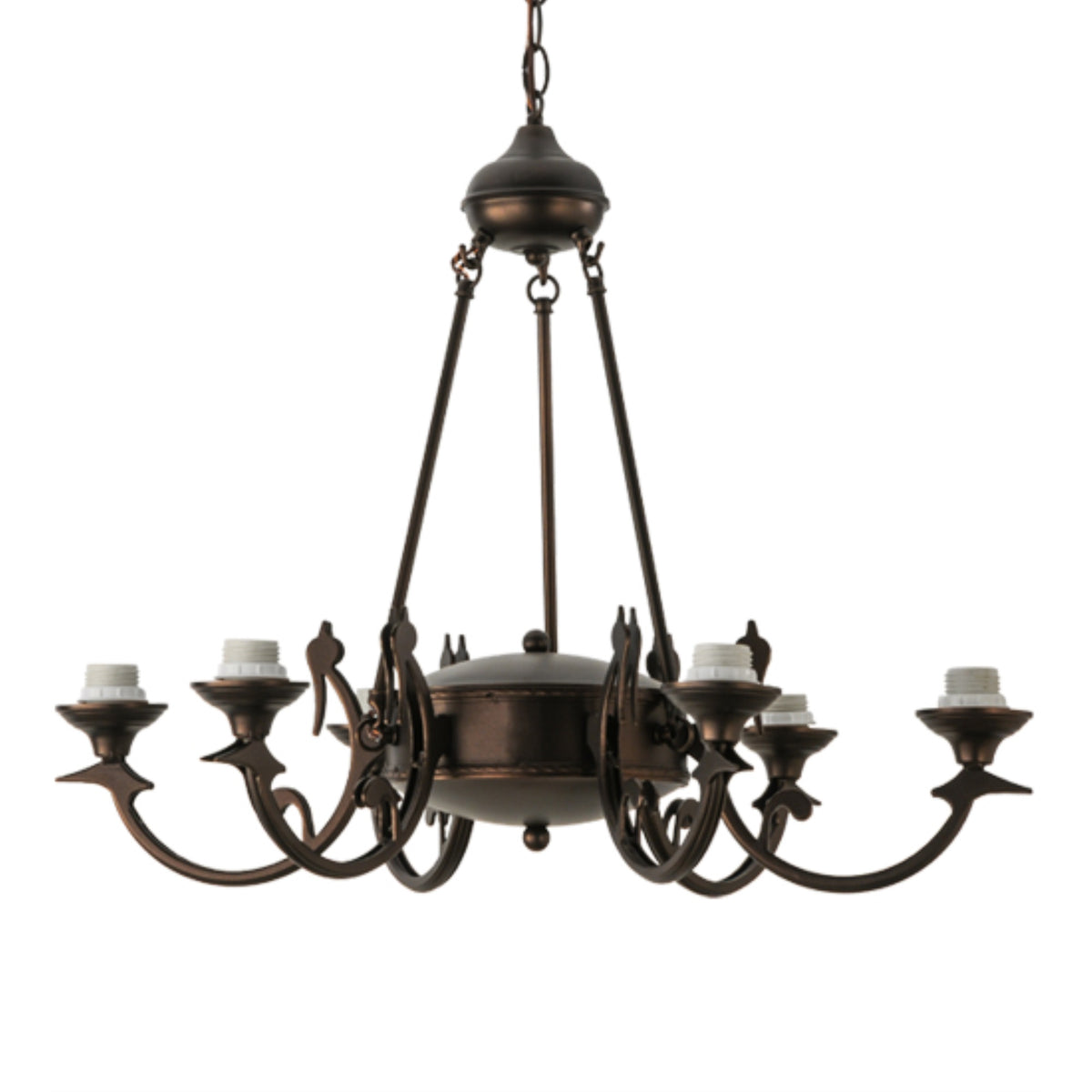 29'W Mahogany Bronze 6 Uplights Chandelier Hardware