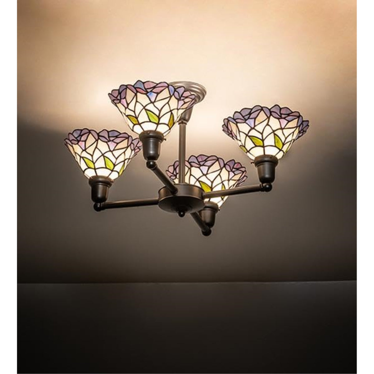 28' Wide Daffodil Bell Revival 4 Light Chandelier