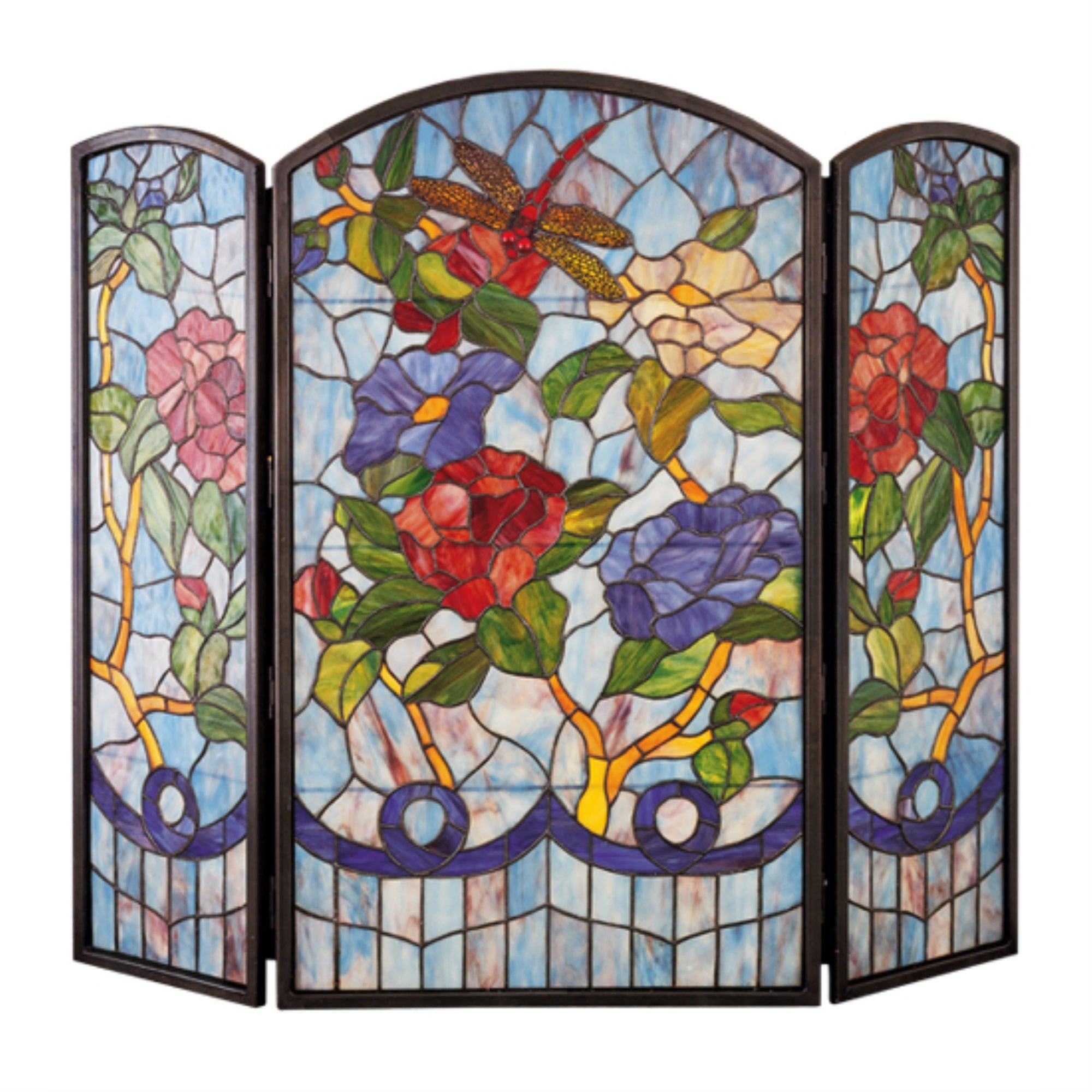 40'W X 34'H Dragonfly Flower Fireplace Screen