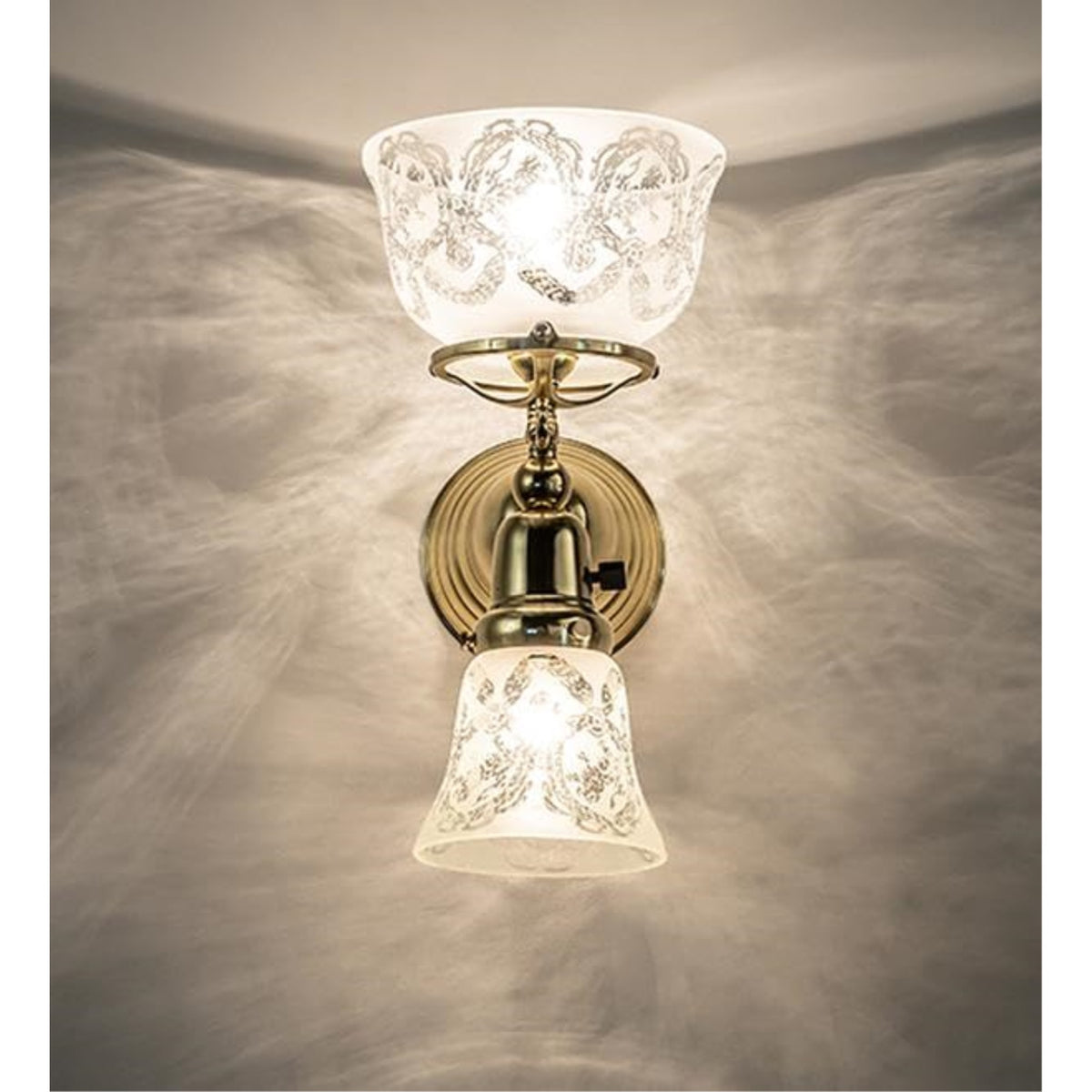 7' Wide Gas & Electric 2 Light Wall Sconce