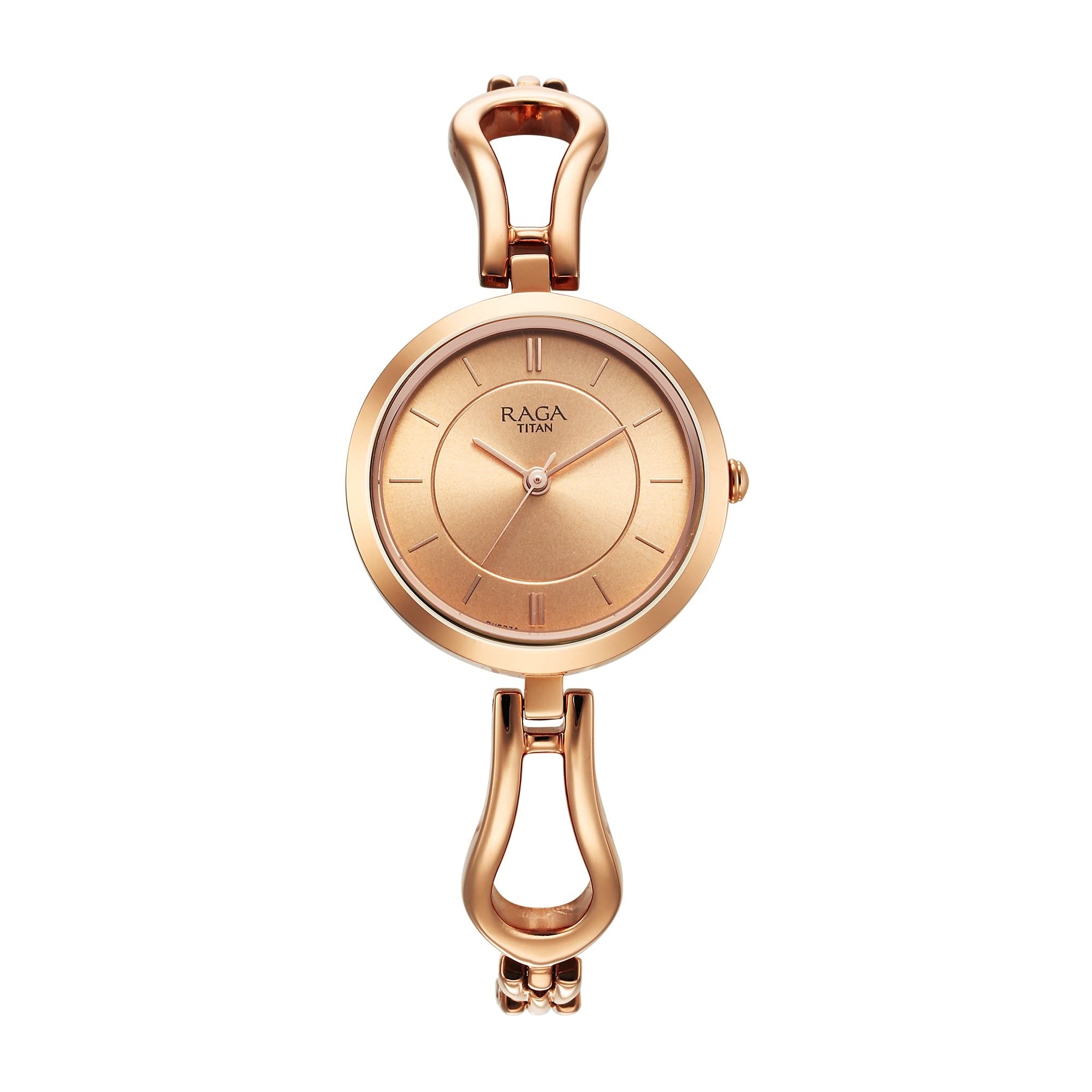 Titan Raga Rose Gold Dial Brass Analog Watch for Women-2727WM01