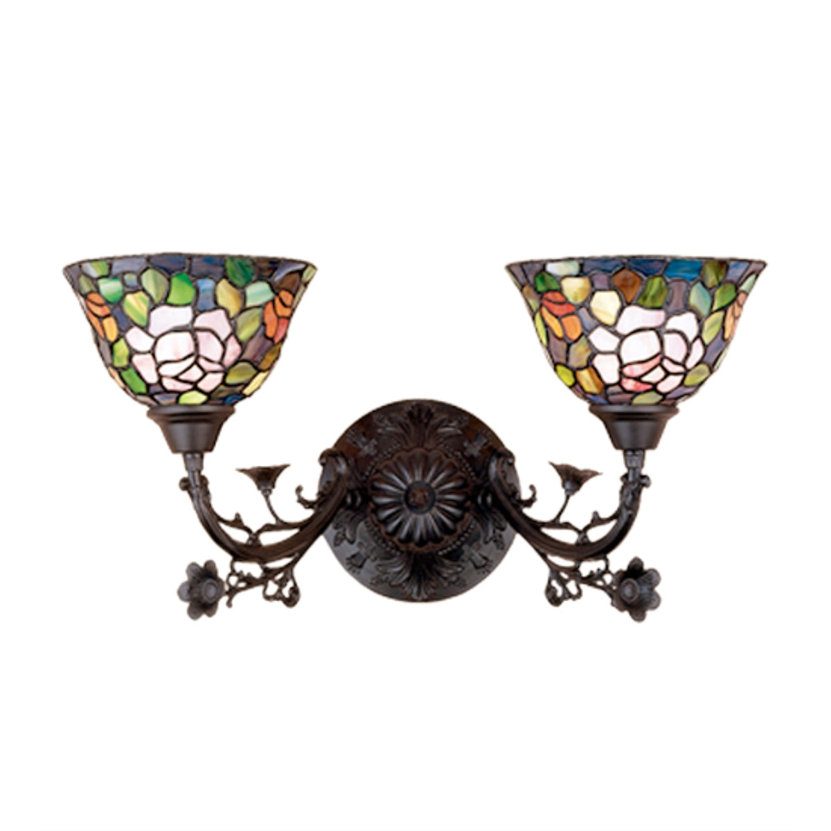 21'W Tiffany Rosebush 2 Lt Wall Sconce.613