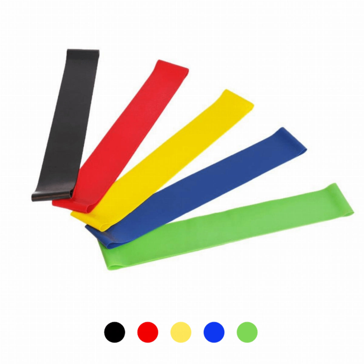 5 Piece Set Of Resistance Body Bands With Carry Bag