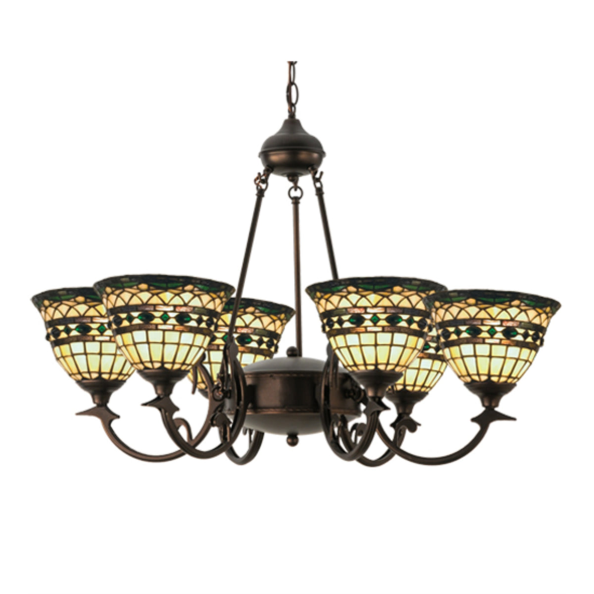 32'W Tiffany Roman 6 Lt Chandelier.602