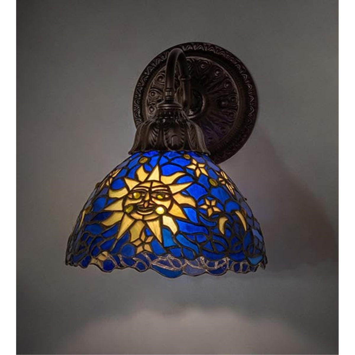 8' Wide Sun; Moon & Stars Wall Sconce