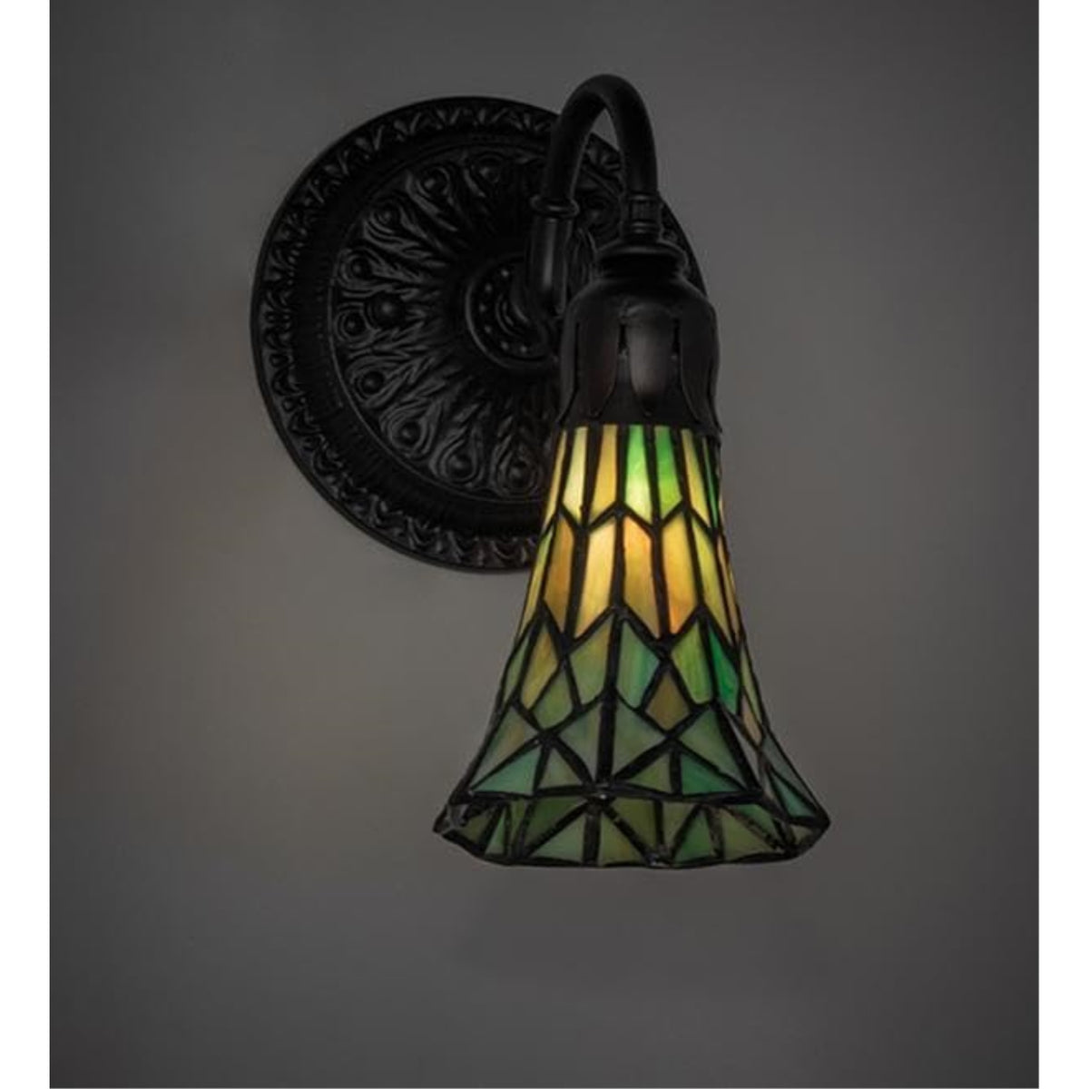 5' Wide Stained Glass Pond Lily Wall Sconce