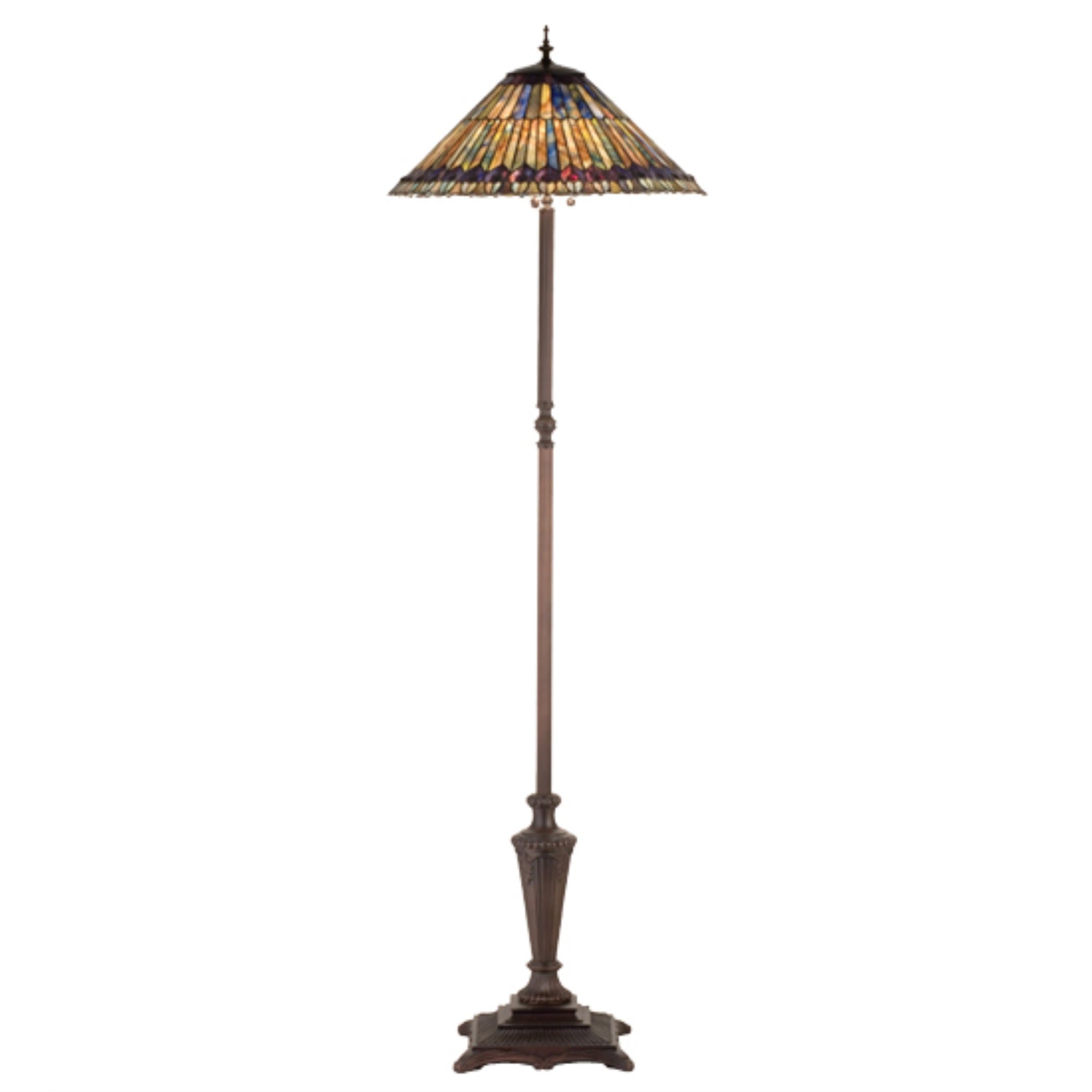 65'H Tiffany Jeweled Peacock Floor Lamp