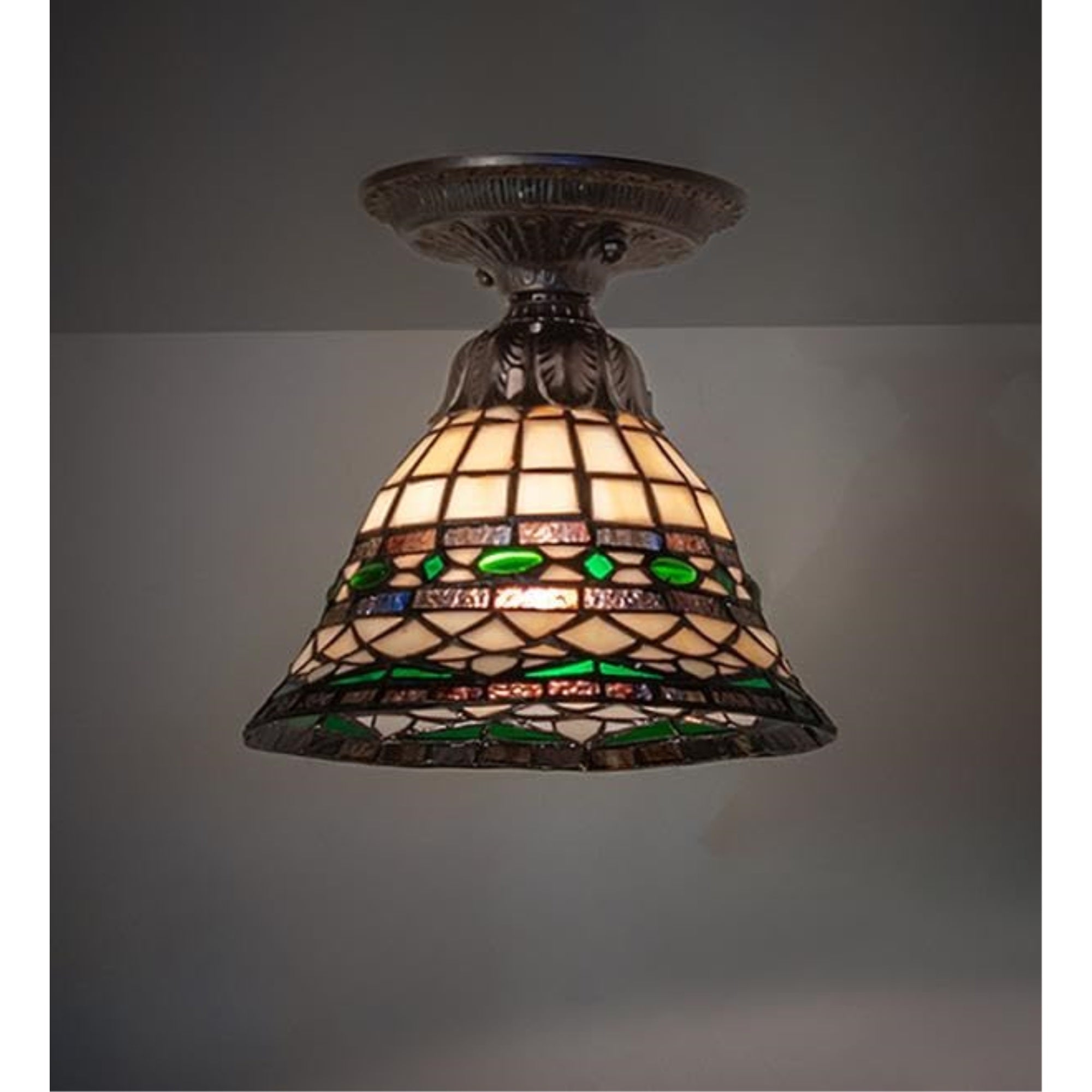8' Wide Tiffany Roman Flushmount