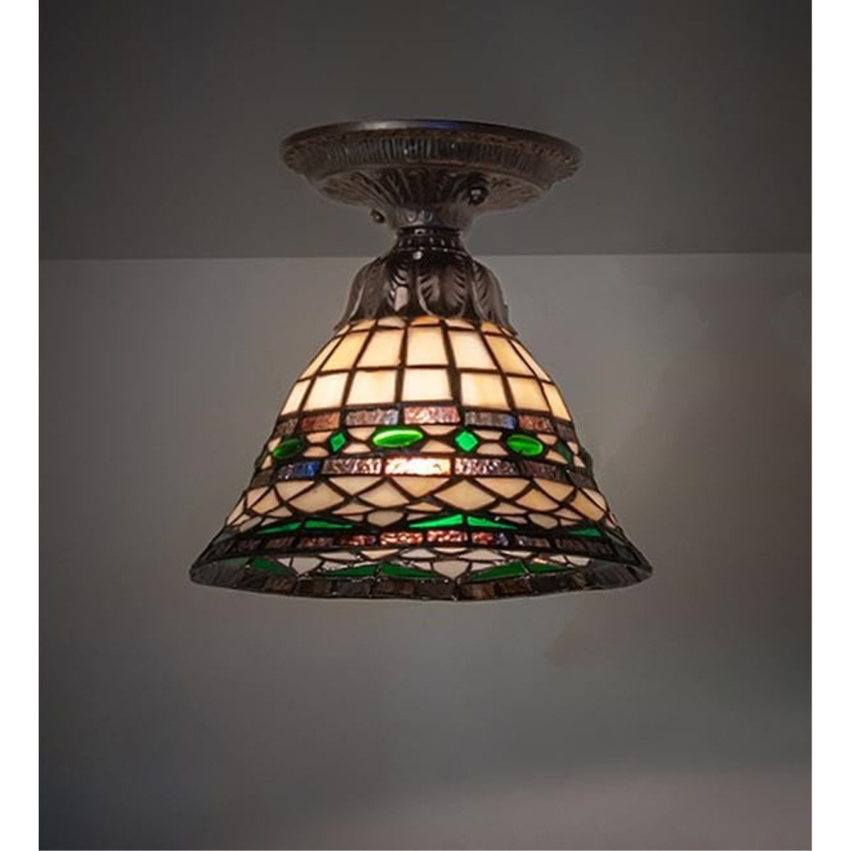 8' Wide Tiffany Roman Flushmount