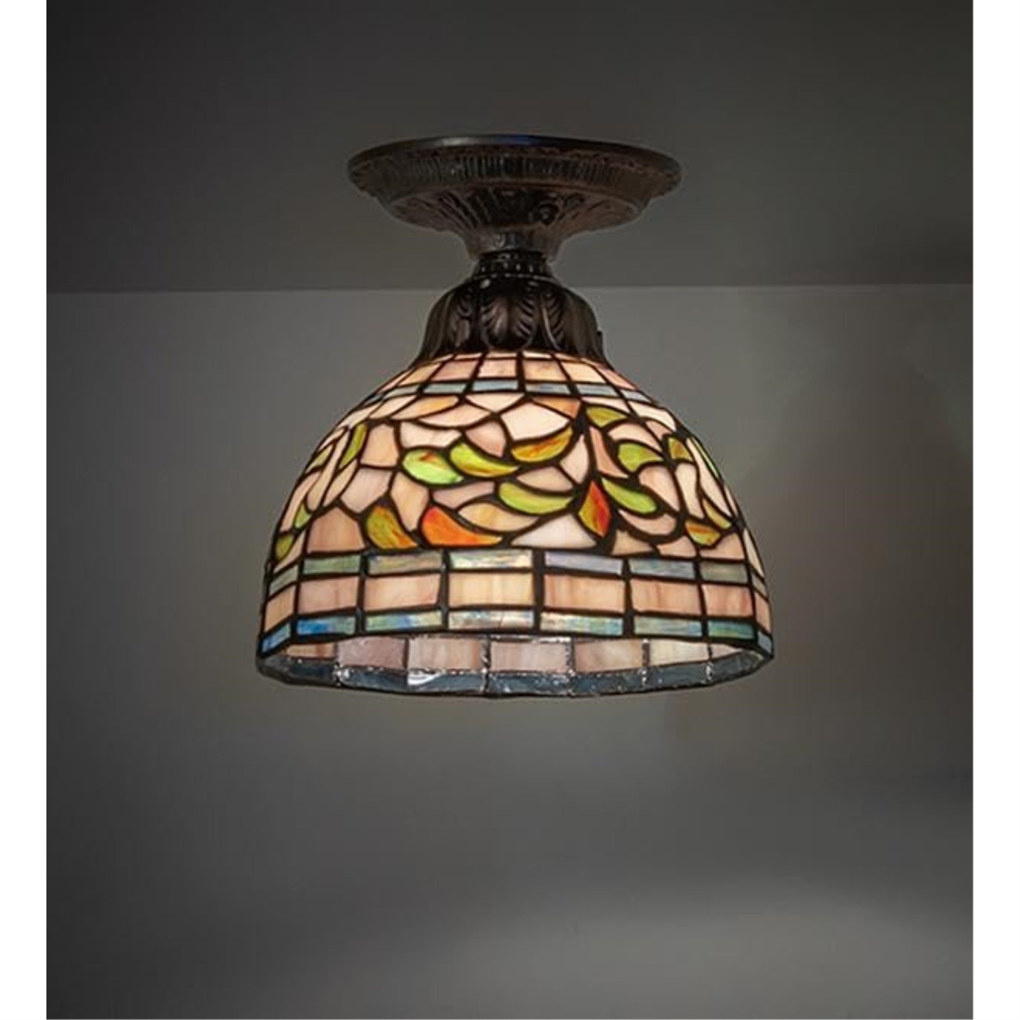 8' Wide Tiffany Turning Leaf Flushmount