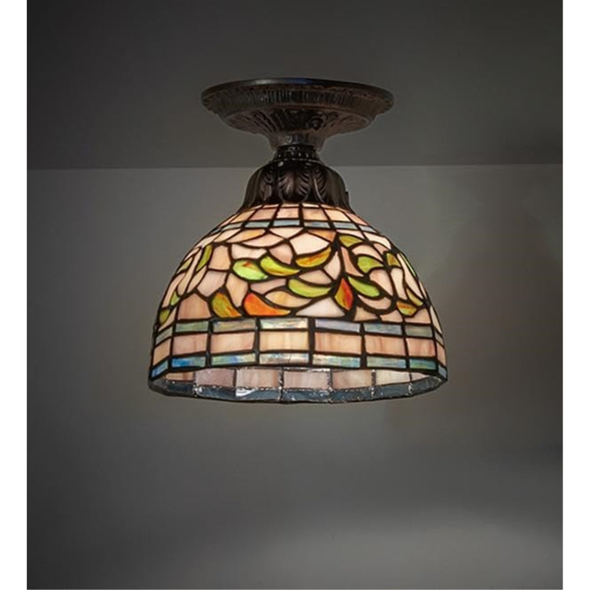 8' Wide Tiffany Turning Leaf Flushmount