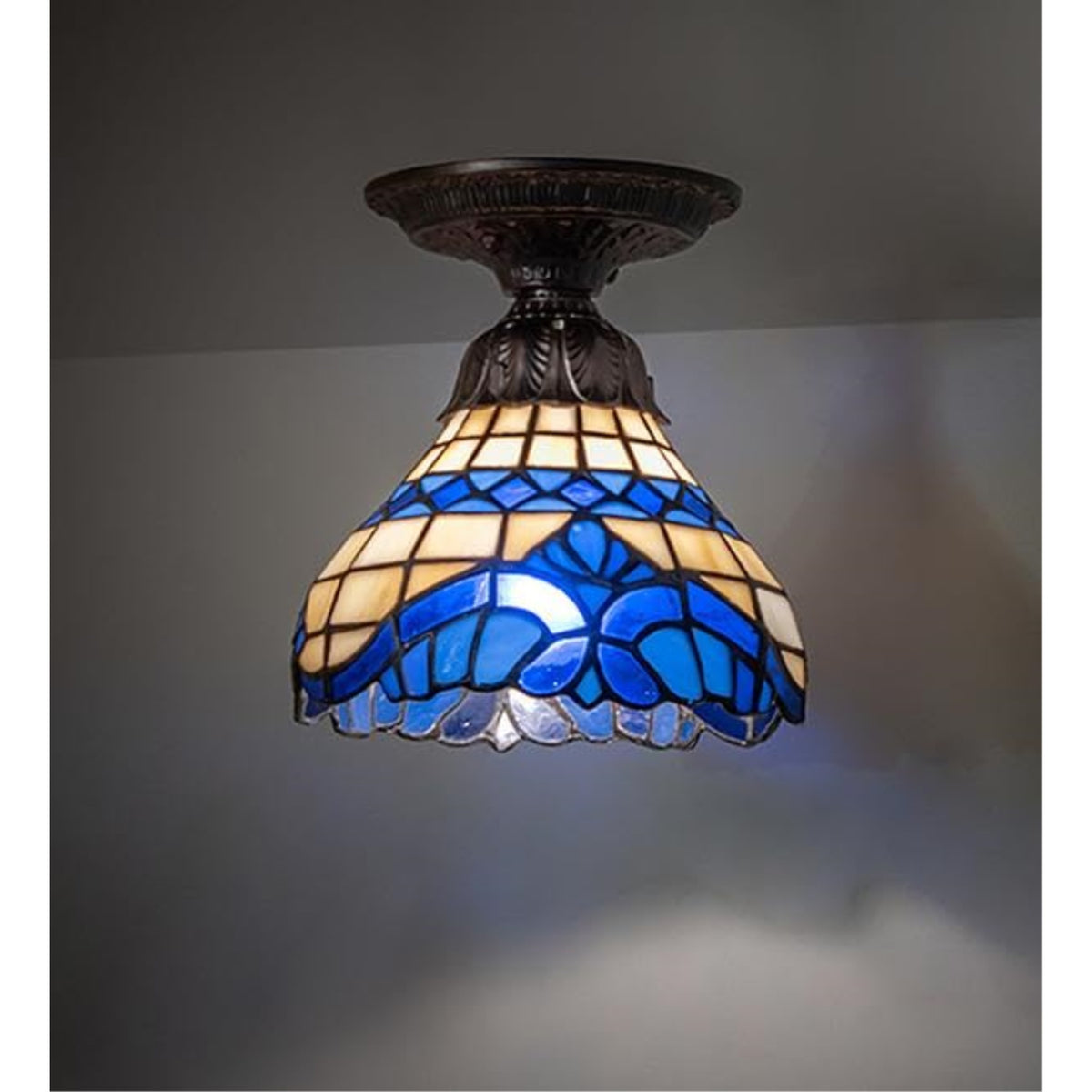 7' Wide Baroque Flushmount