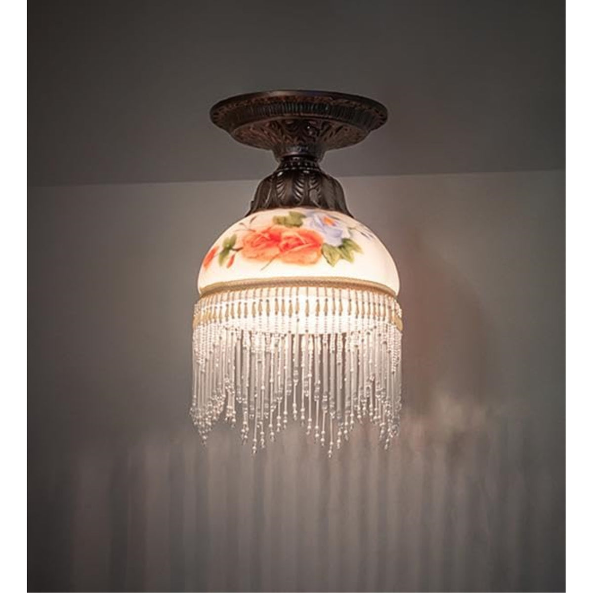6' Wide Roussillon Rose Bouquet Flushmount