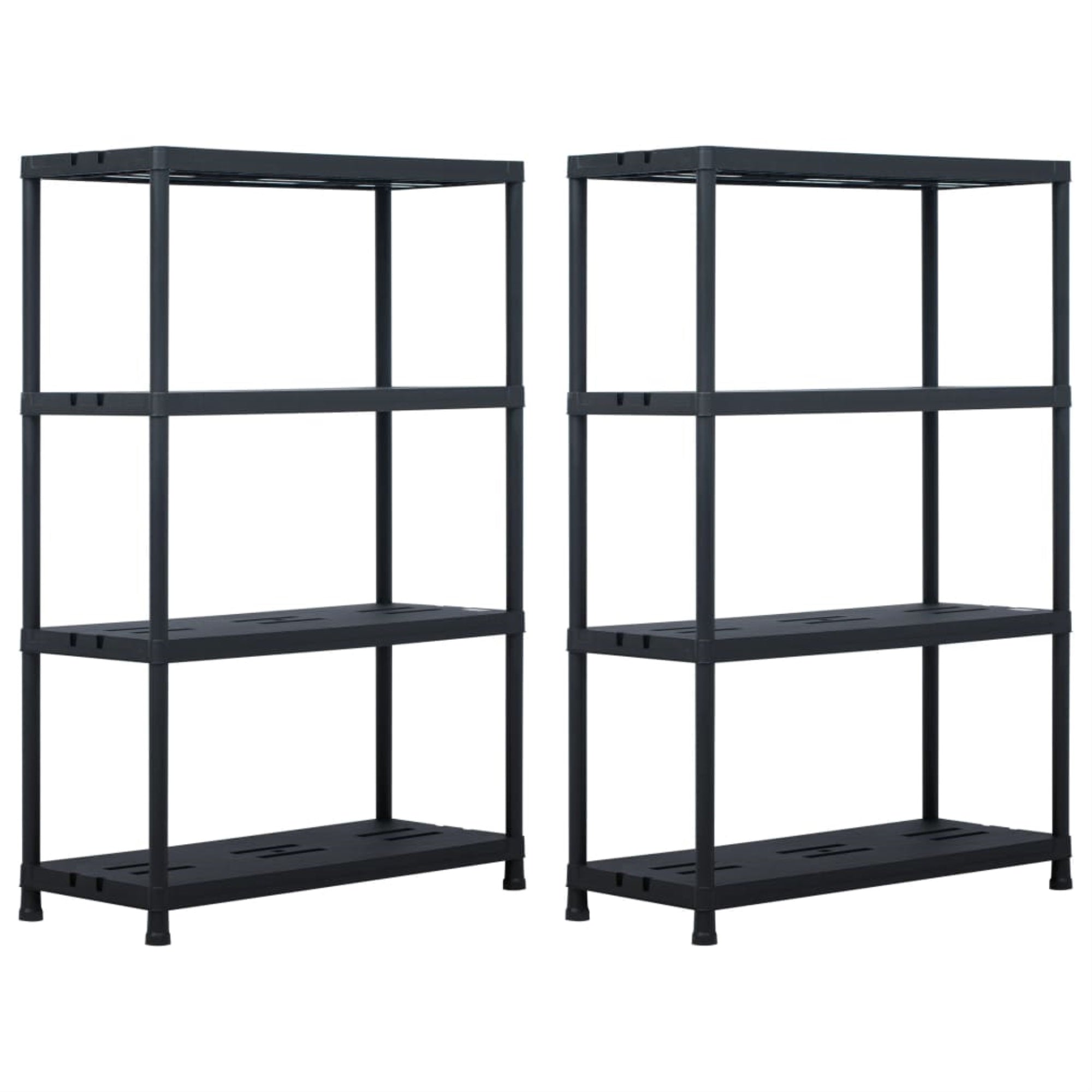 Vidaxl Storage Shelf Racks 2 Pcs Black 485 Lb 35.4'X15.7'X54.3' Plastic