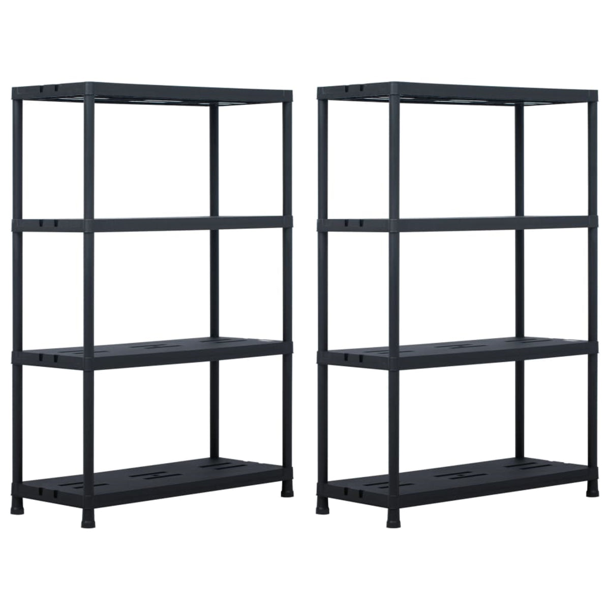 Vidaxl Storage Shelf Racks 2 Pcs Black 485 Lb 35.4'X15.7'X54.3' Plastic