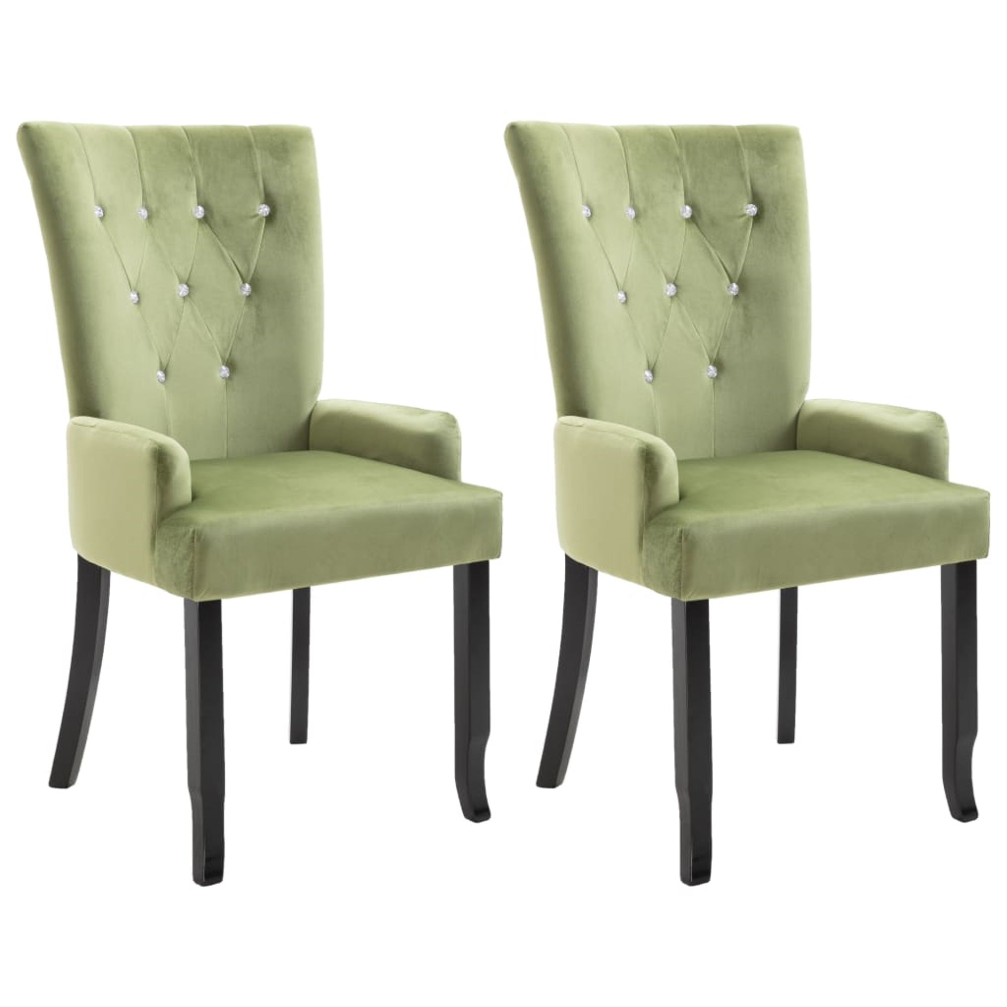 Vidaxl Dining Chair With Armrests 2 Pcs Light Green Velvet