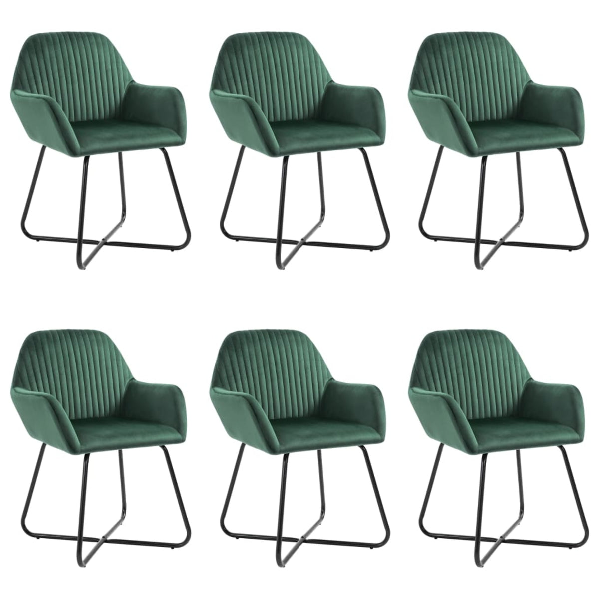 Vidaxl Dining Chairs 6 Pcs Green Velvet