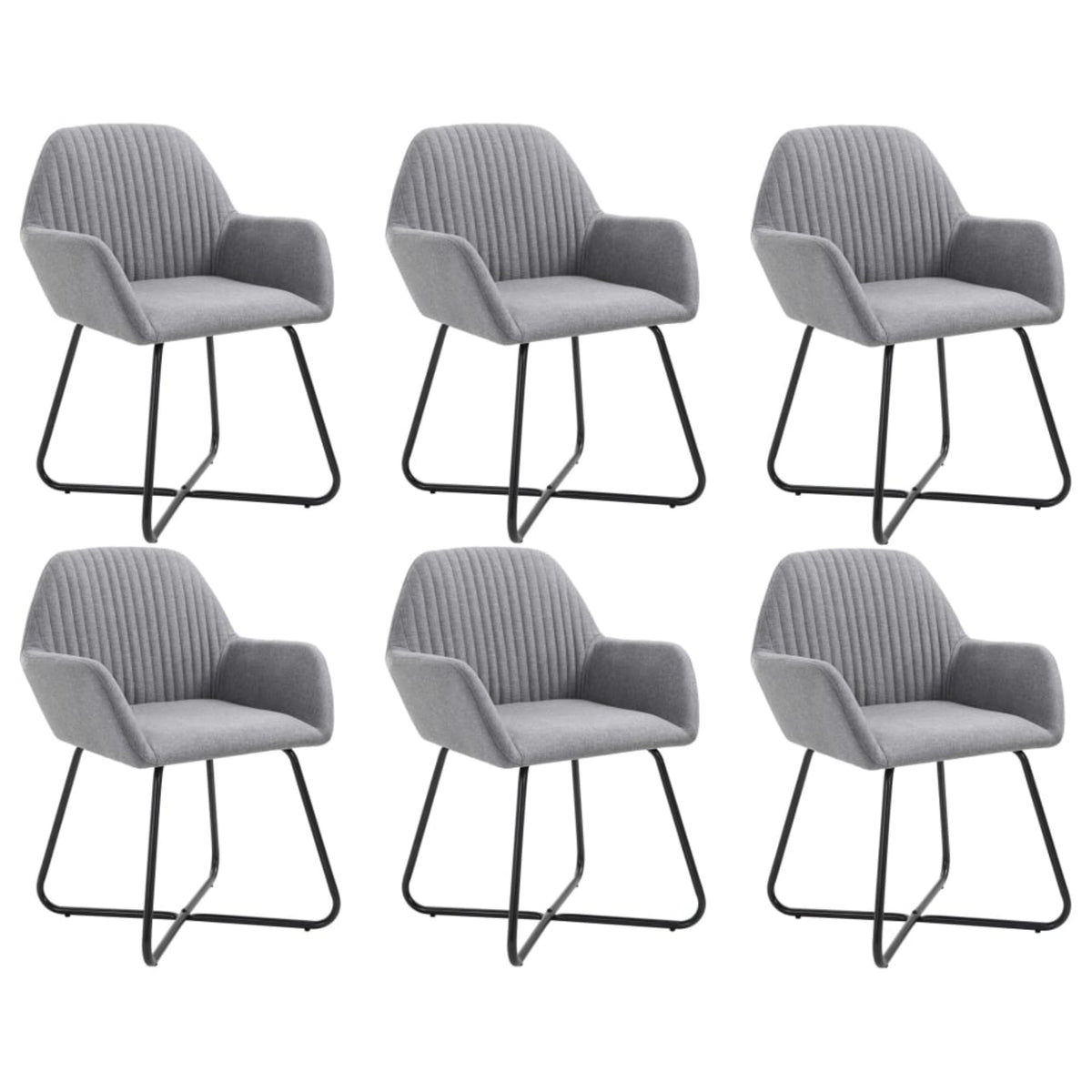 Vidaxl Dining Chairs 6 Pcs Light Gray Fabric