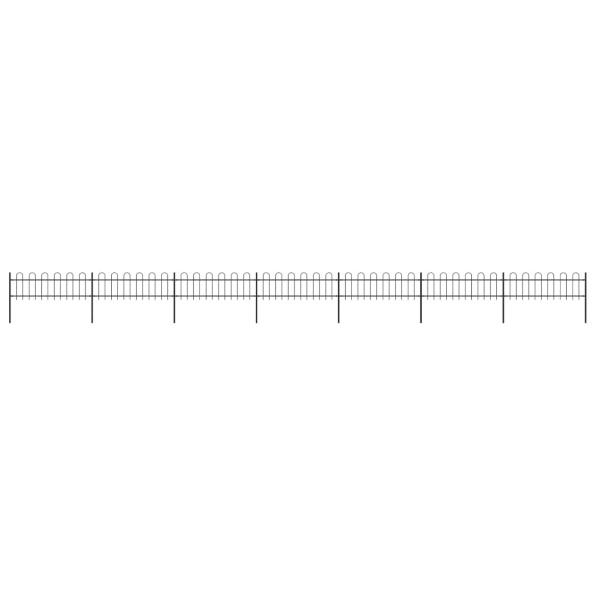 Vidaxl Garden Fence With Hoop Top Steel 39Ft Black