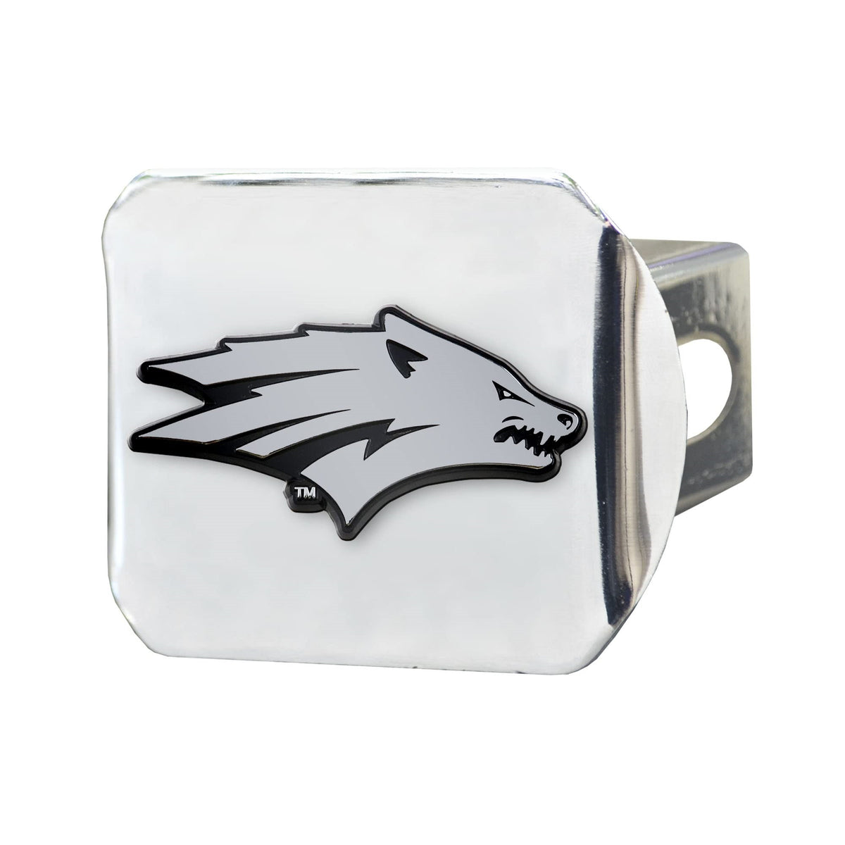 Nevada Wolfpack Chrome Metal Hitch Cover With Chrome Metal 3D Emblem