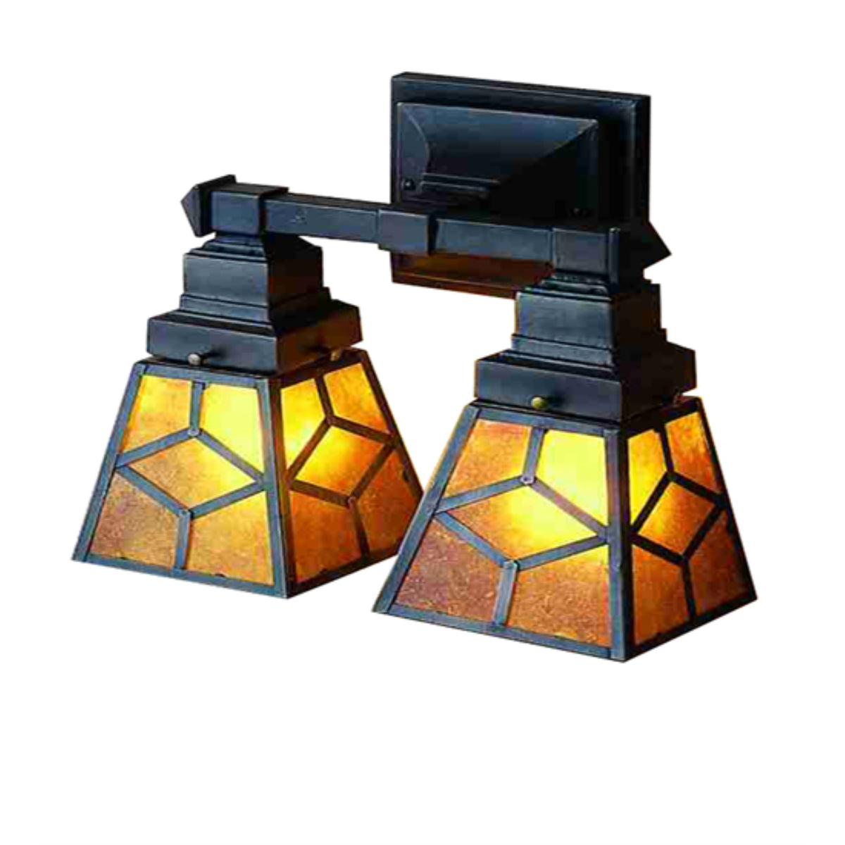 12' Wide Diamond Craftsman 2 Light Wall Sconce