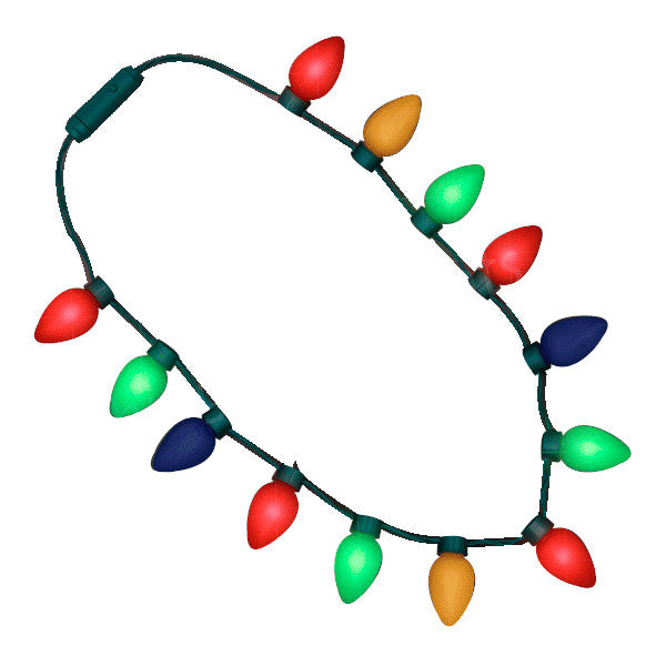 Huge Old School Christmas Light Bulb Necklace