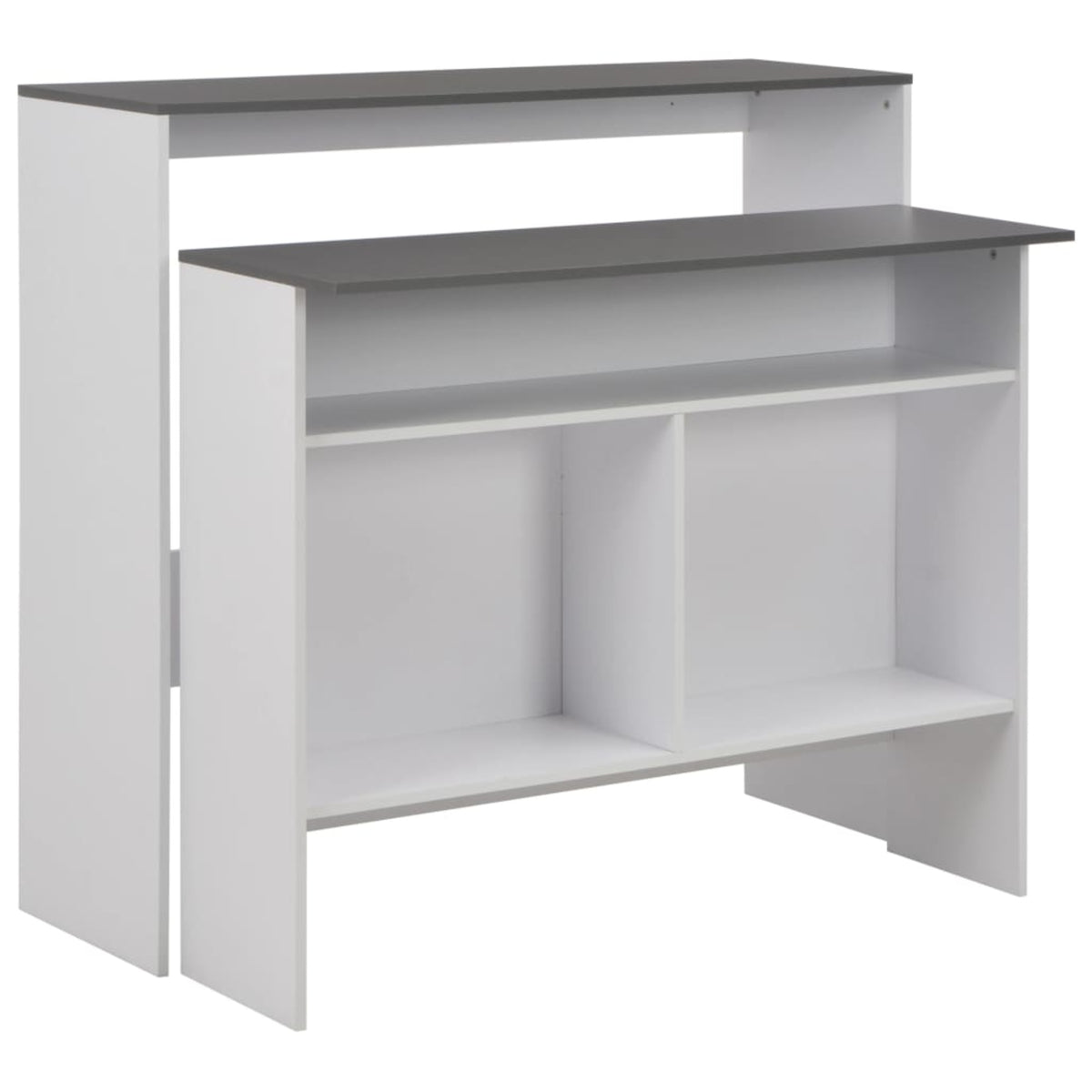 Vidaxl Bar Table With 2 Table Tops White And Gray 51.18'X15.75'X47.24'