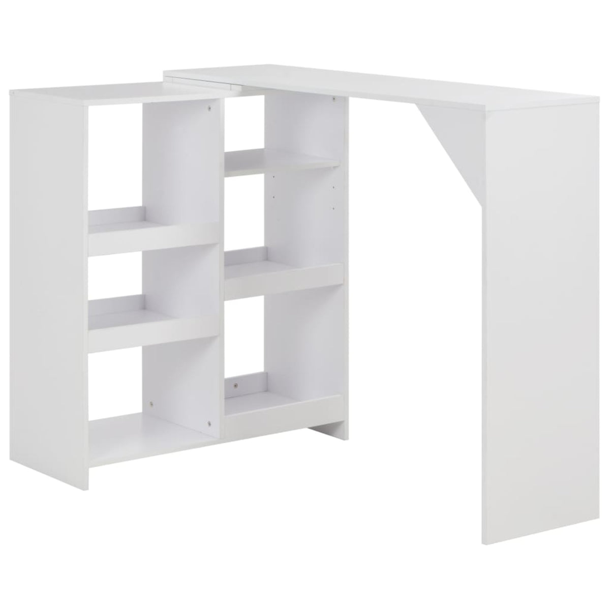 Vidaxl Bar Table With Moveable Shelf White 54.33'X15.75'X47.24'