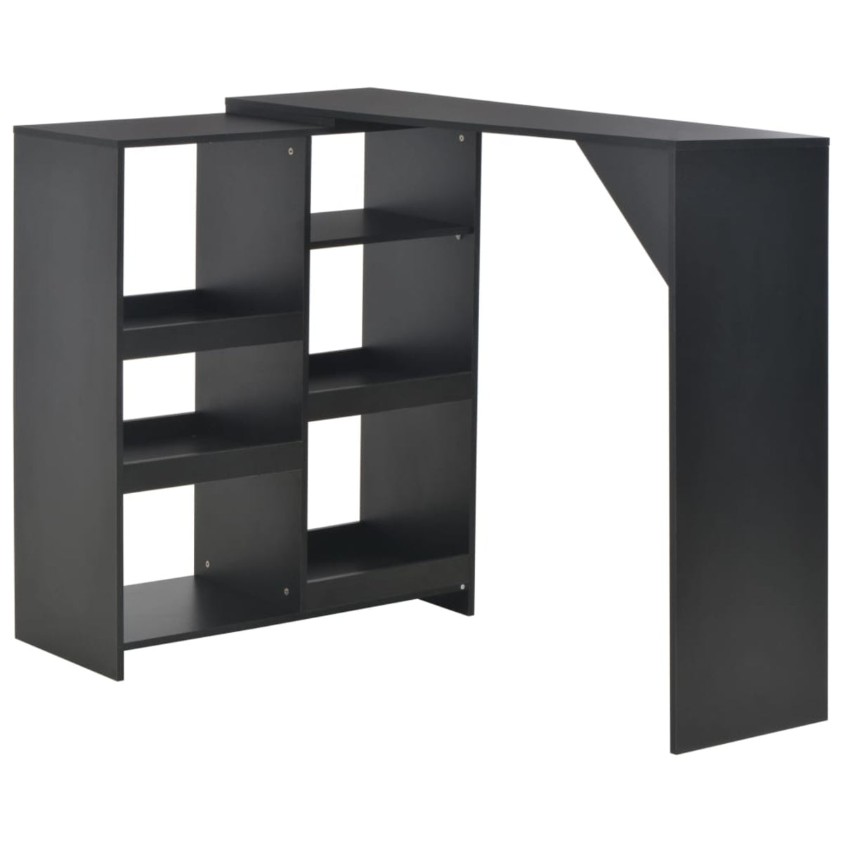 Vidaxl Bar Table With Moveable Shelf Black 54.33'X15.75'X47.24'