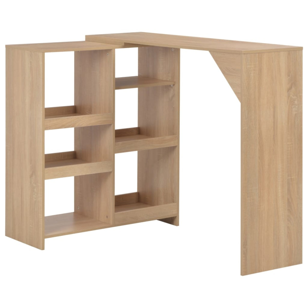 Vidaxl Bar Table With Moveable Shelf Oak 54.33'X15.75'X47.24'