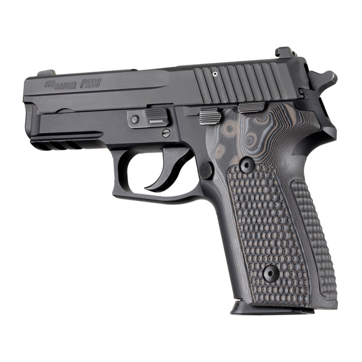 Hogue Sig Sauer P228 P229 Da/Sa - Piranha - G10 Gmascus Black-Grey