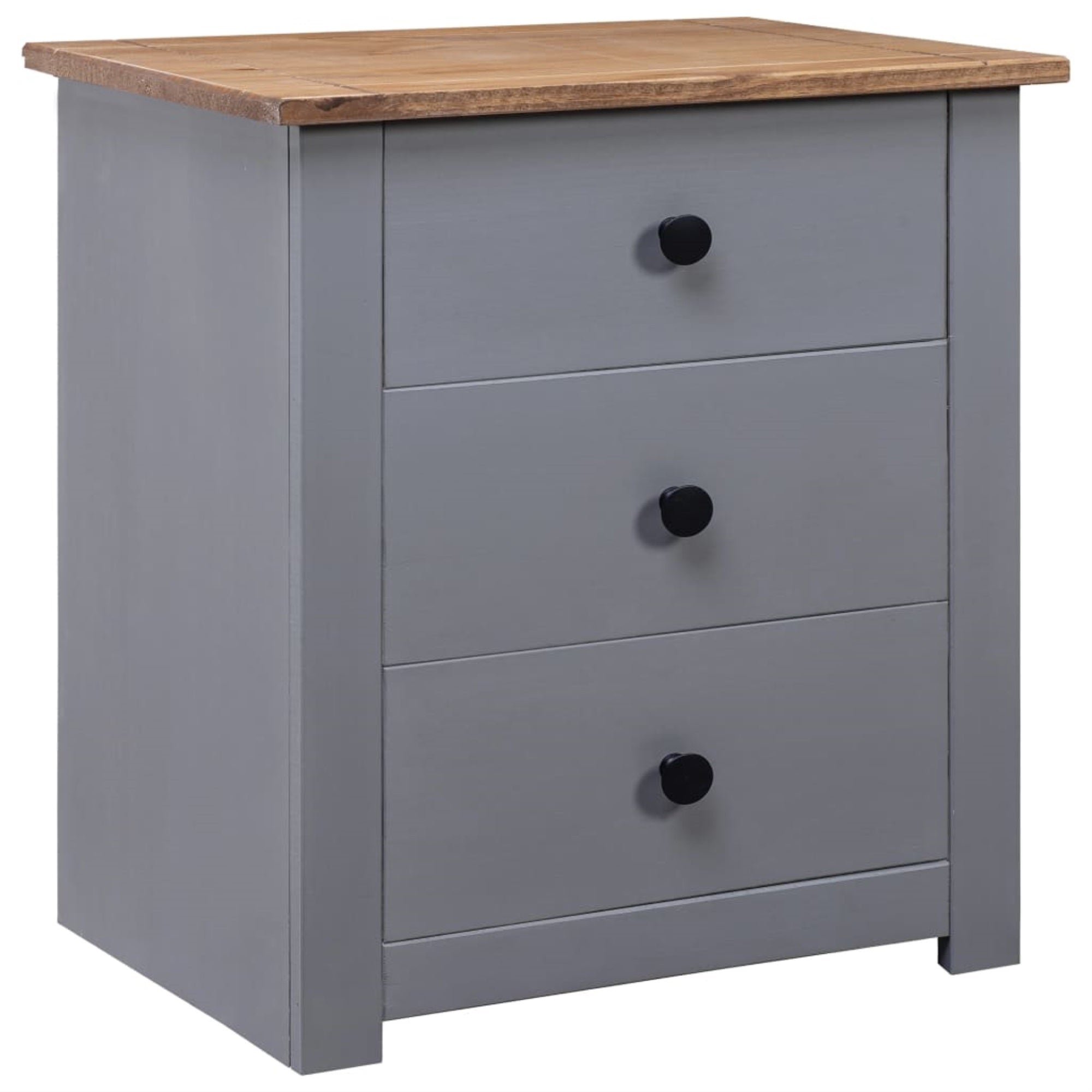 Vidaxl Bedside Cabinet Gray 18.1'X15.7'X22.4' Pinewood Panama Range