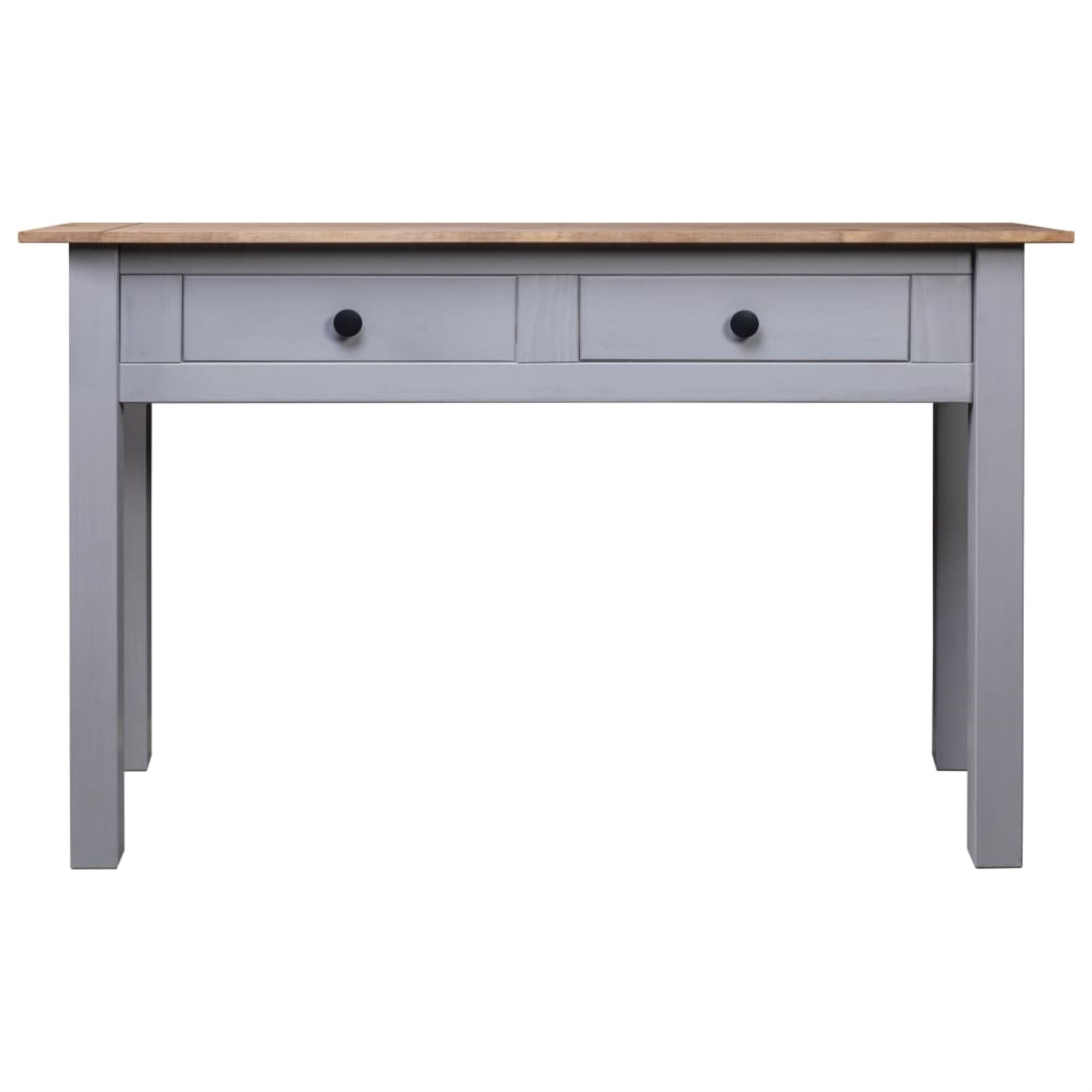 Vidaxl Console Table Gray 43.3'X15.7'X28.3' Solid Pine Wood Panama Range