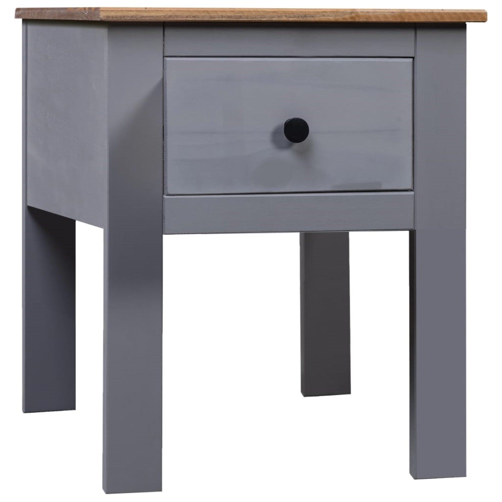 Vidaxl Bedside Cabinet Gray 18.1'X15.7'X22.4' Pine Panama Range