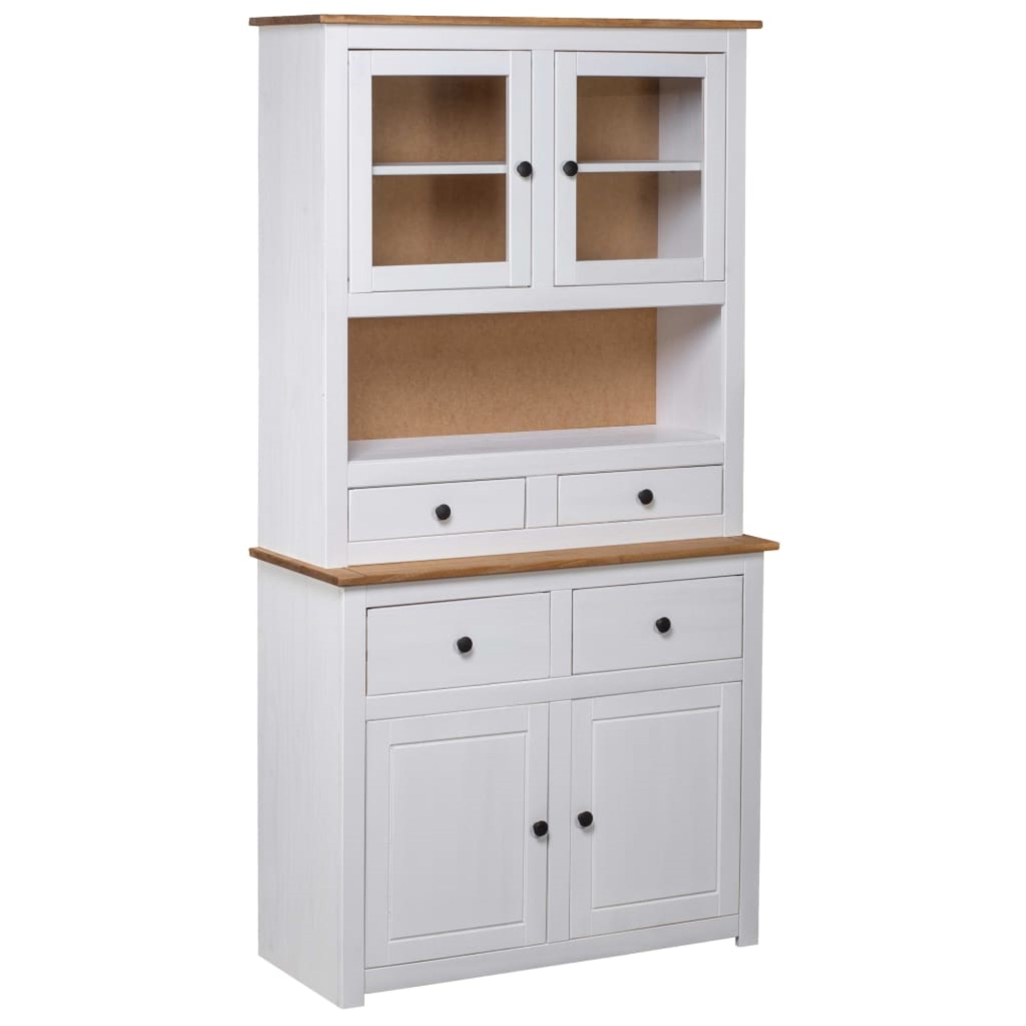 Vidaxl Highboard White 36.6'X15.9'X70.9' Solid Pine Panama Range