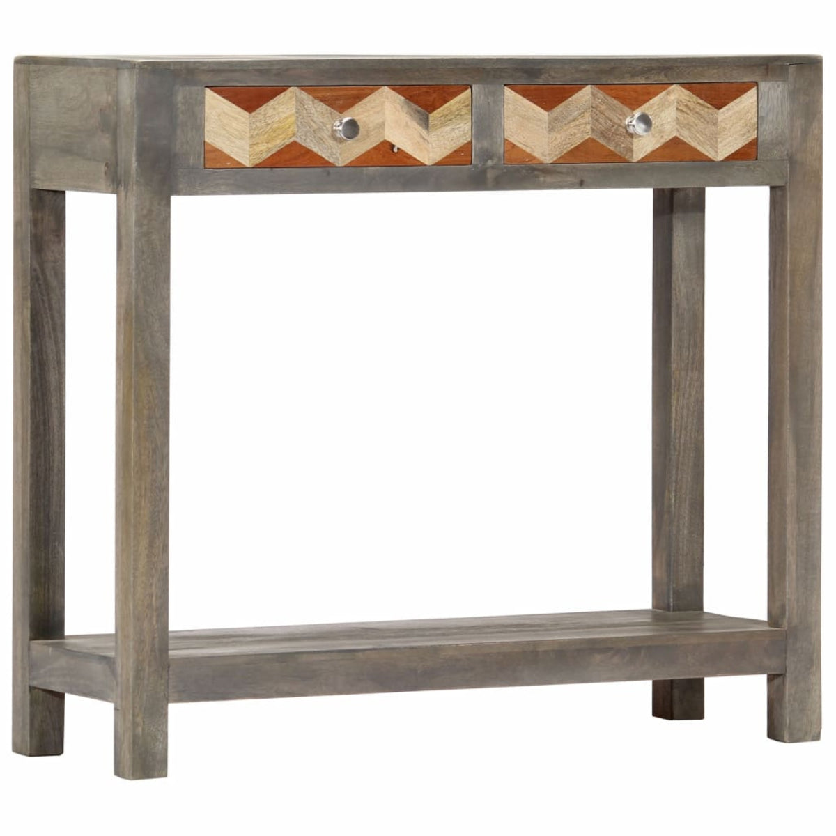 Vidaxl Console Table Gray 33.9'X11.8'X29.9' Solid Mango Wood