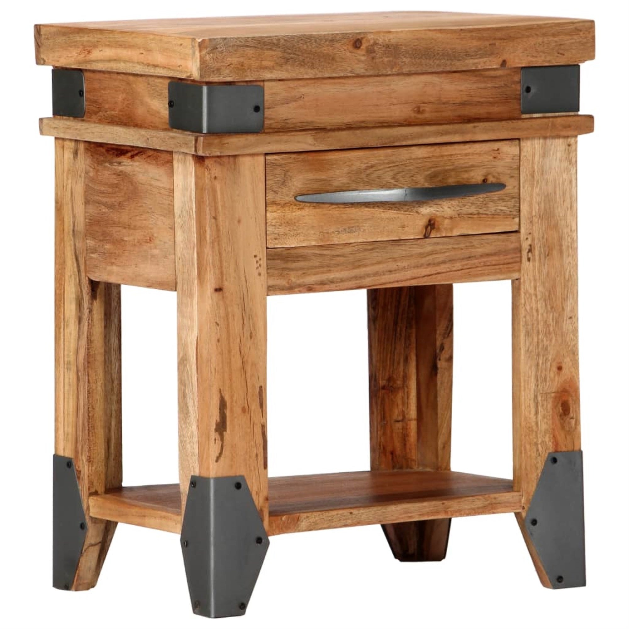 Vidaxl Bedside Cabinet 15.7'X11.8'X20.1' Solid Acacia Wood