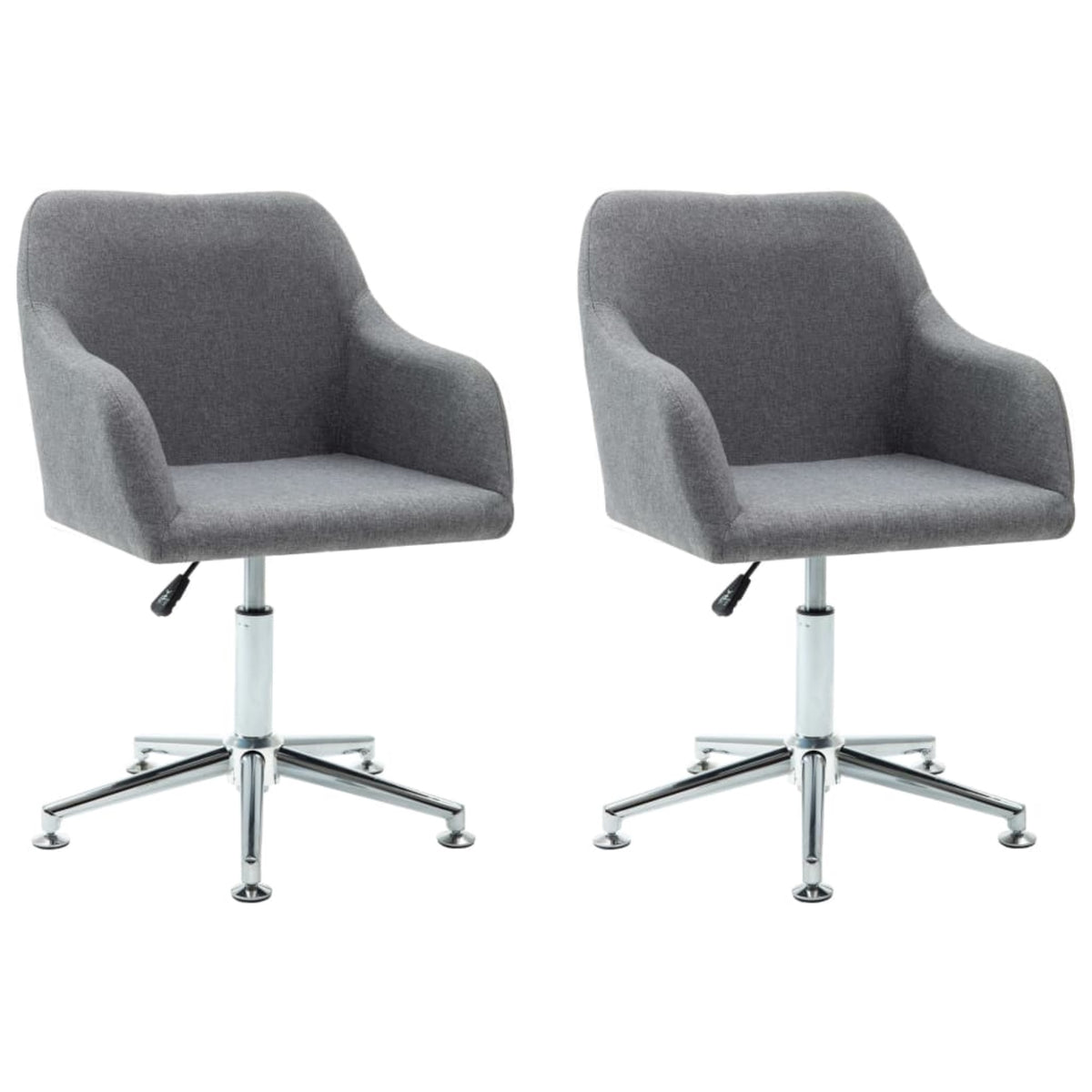 Vidaxl Swivel Dining Chairs 2 Pcs Light Gray Fabric