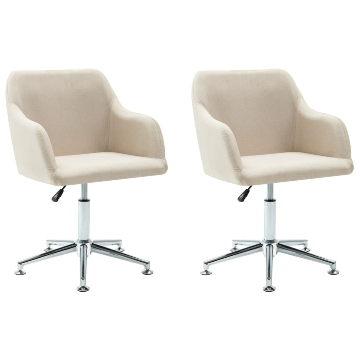 Vidaxl Swivel Dining Chairs 2 Pcs Cream Fabric