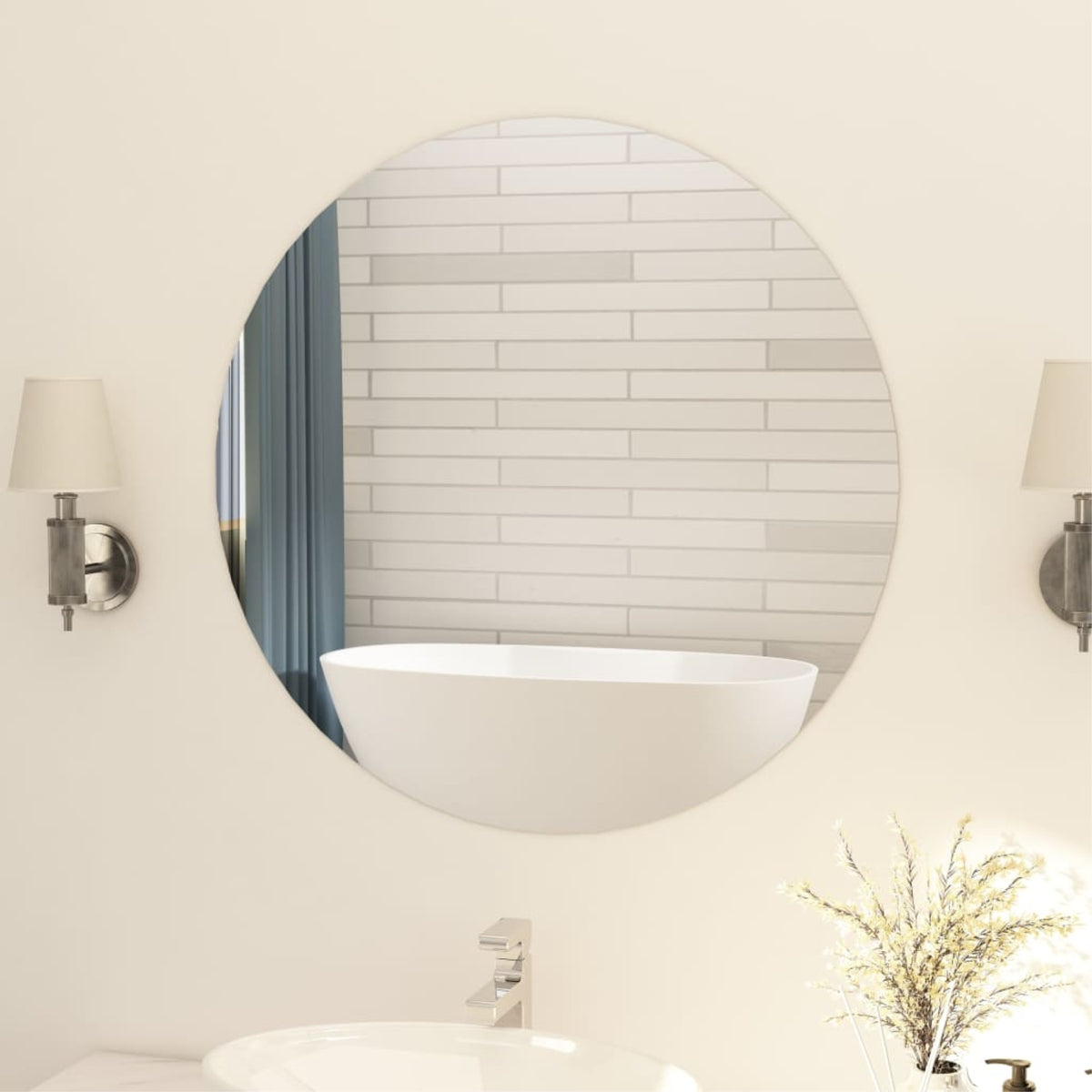 Vidaxl Frameless Mirror Round 31.5' Glass