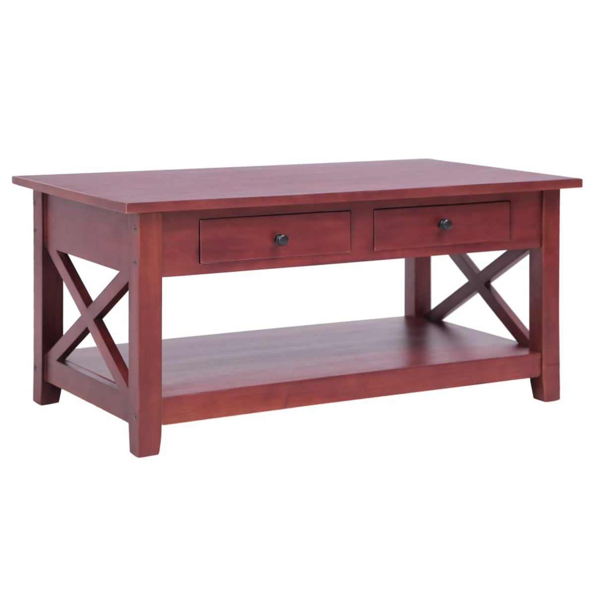 Vidaxl Coffee Table Brown 39.4'X21.7'X18.1' Solid Mahogany Wood