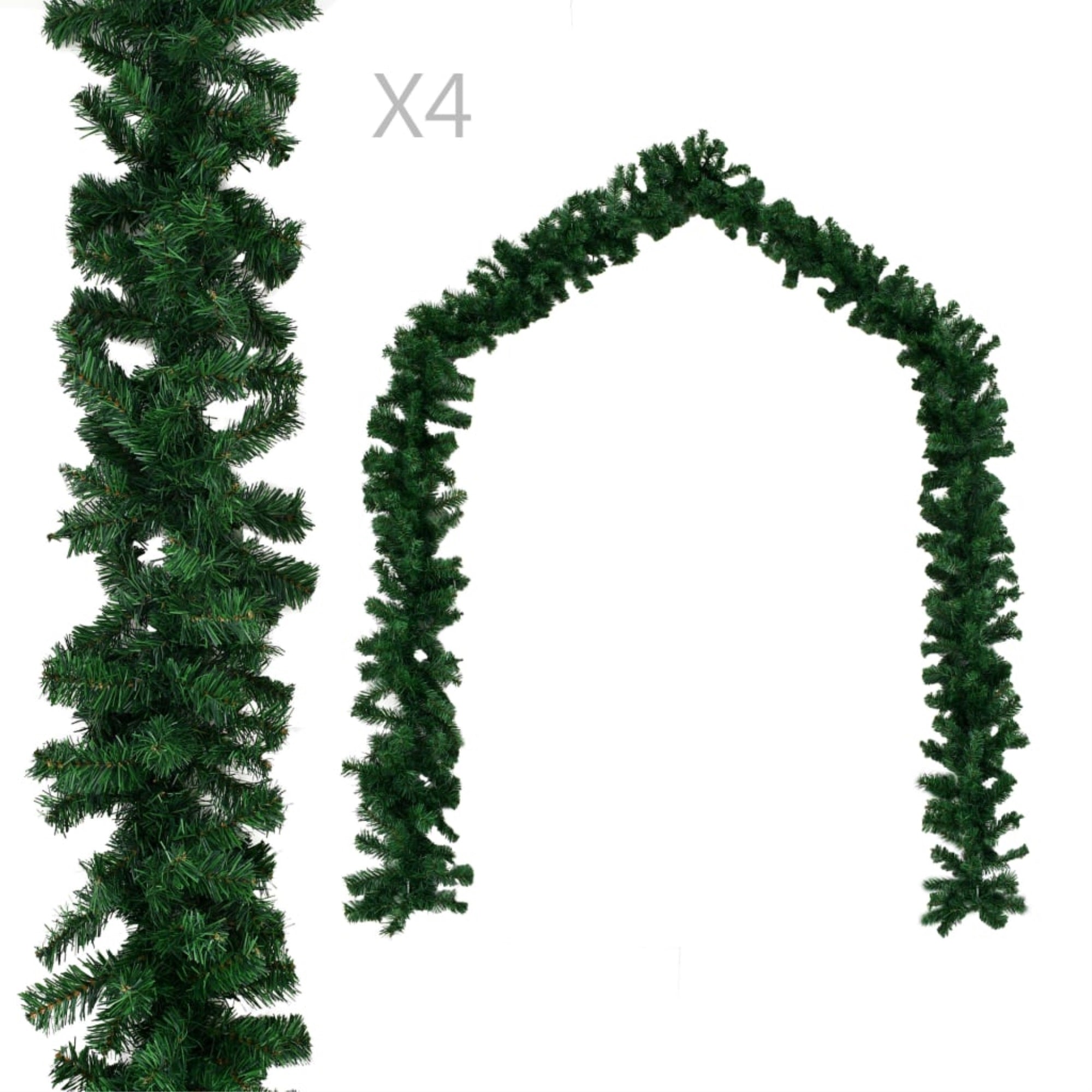 Vidaxl Christmas Garlands 4 Pcs Green 106.3' Pvc