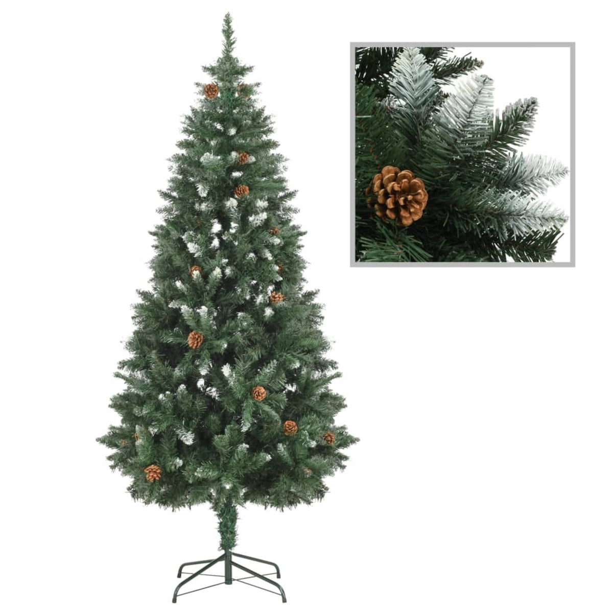 Vidaxl Artificial Christmas Tree With Pine Cones And White Glitter 71'