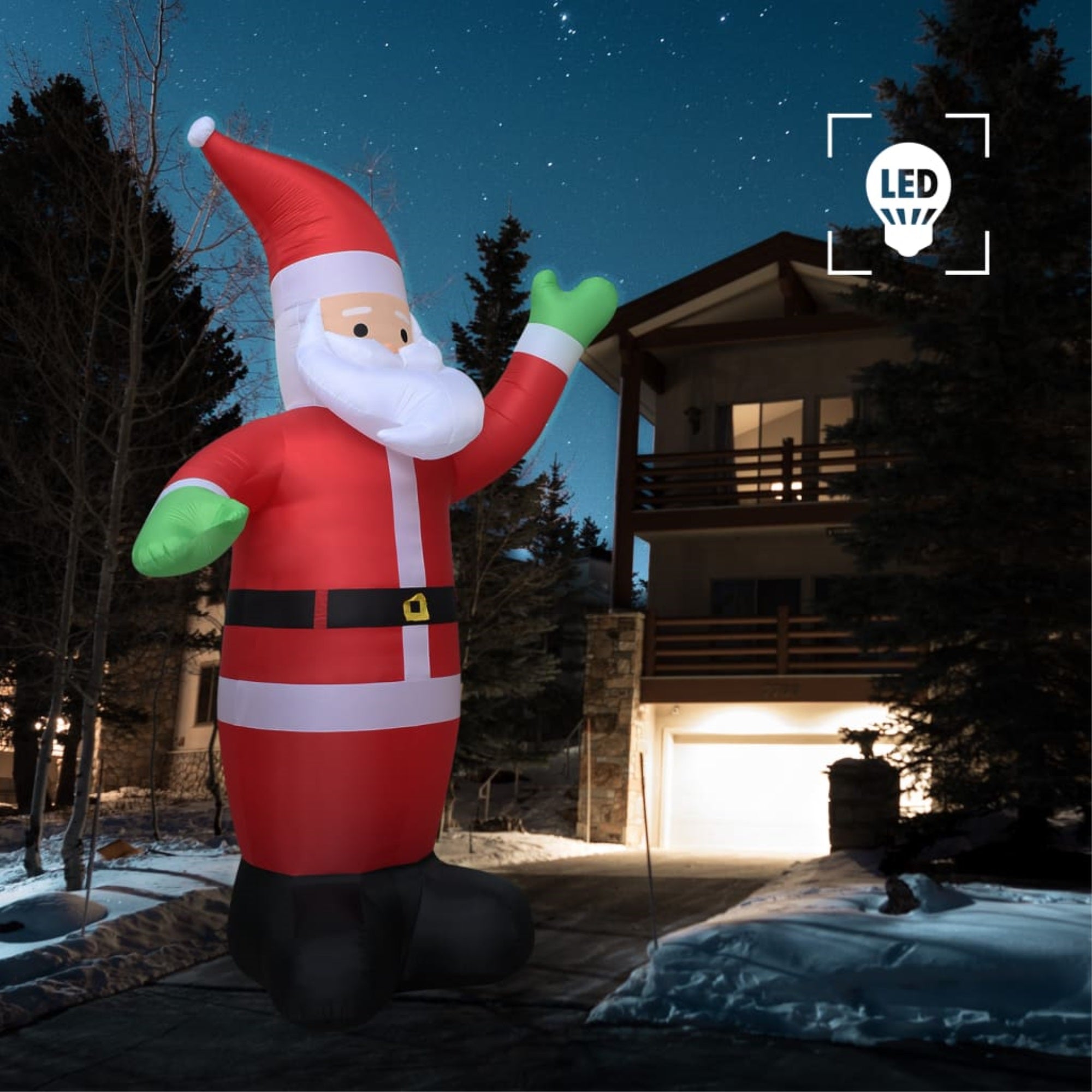 Vidaxl Christmas Inflatable Santa Claus Led Ip44 236.2' Xxl