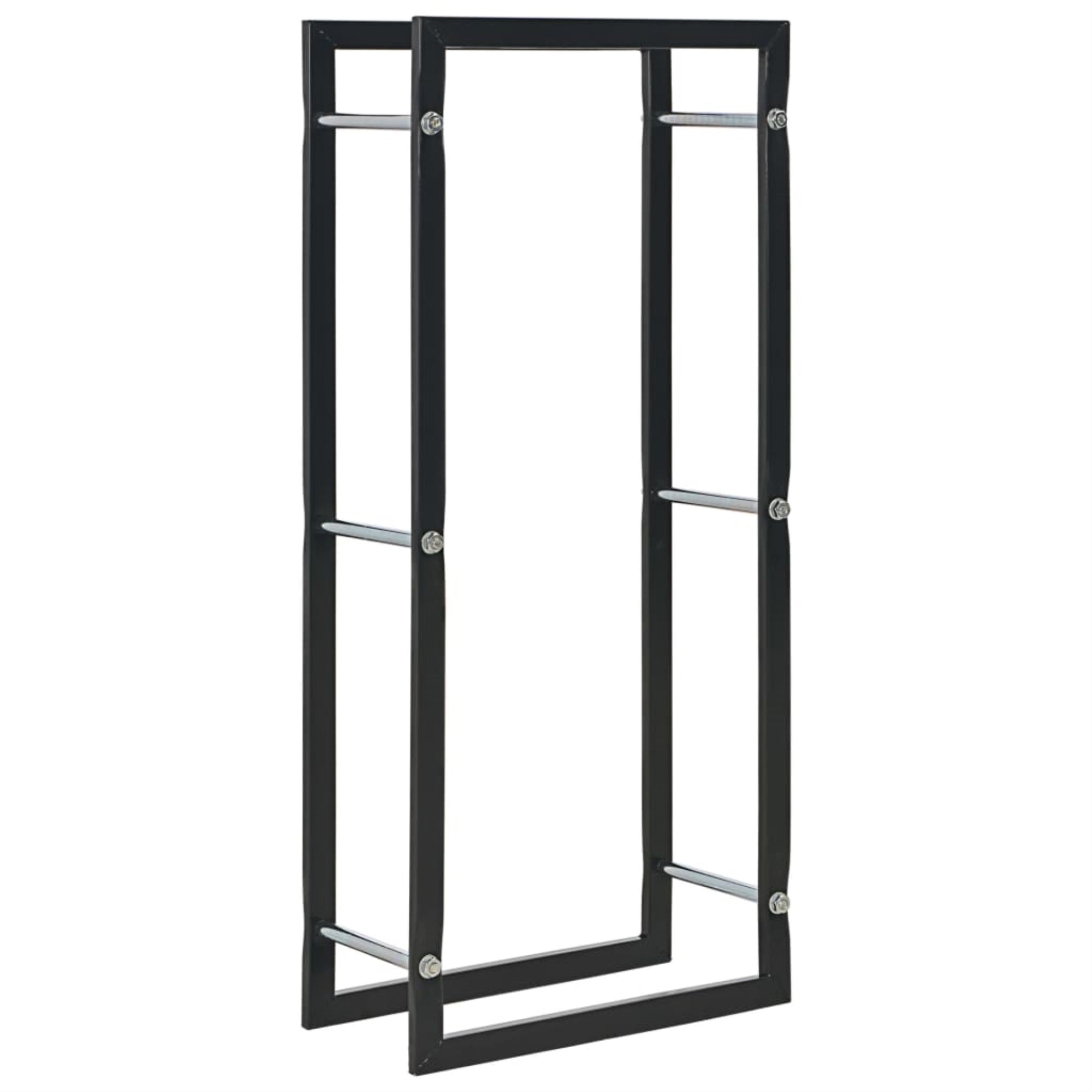 Vidaxl Firewood Rack Black 17.3'X7.9'X39.4' Steel